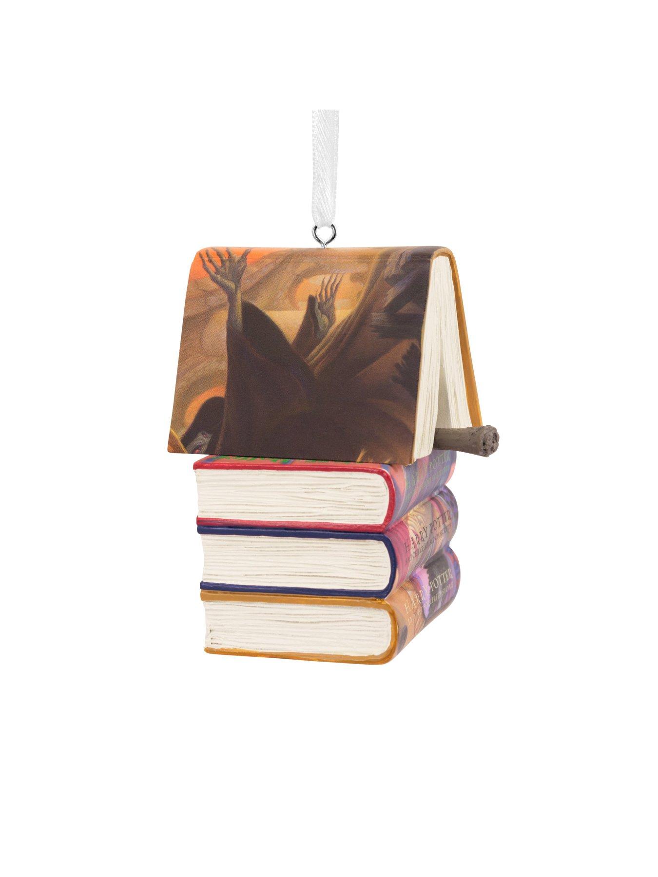 Image 2 of 6 of Hallmark Harry Potter Stacked Books and Wand Tree Ornament