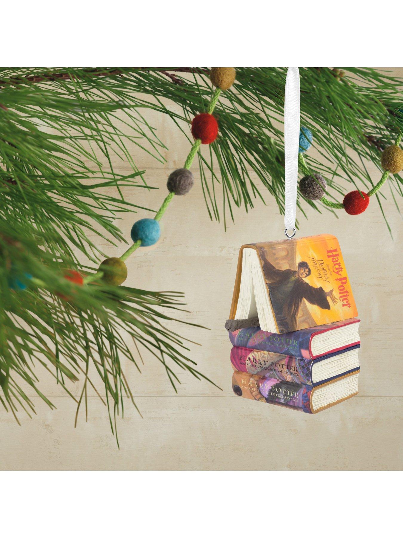 Image 4 of 6 of Hallmark Harry Potter Stacked Books and Wand Tree Ornament