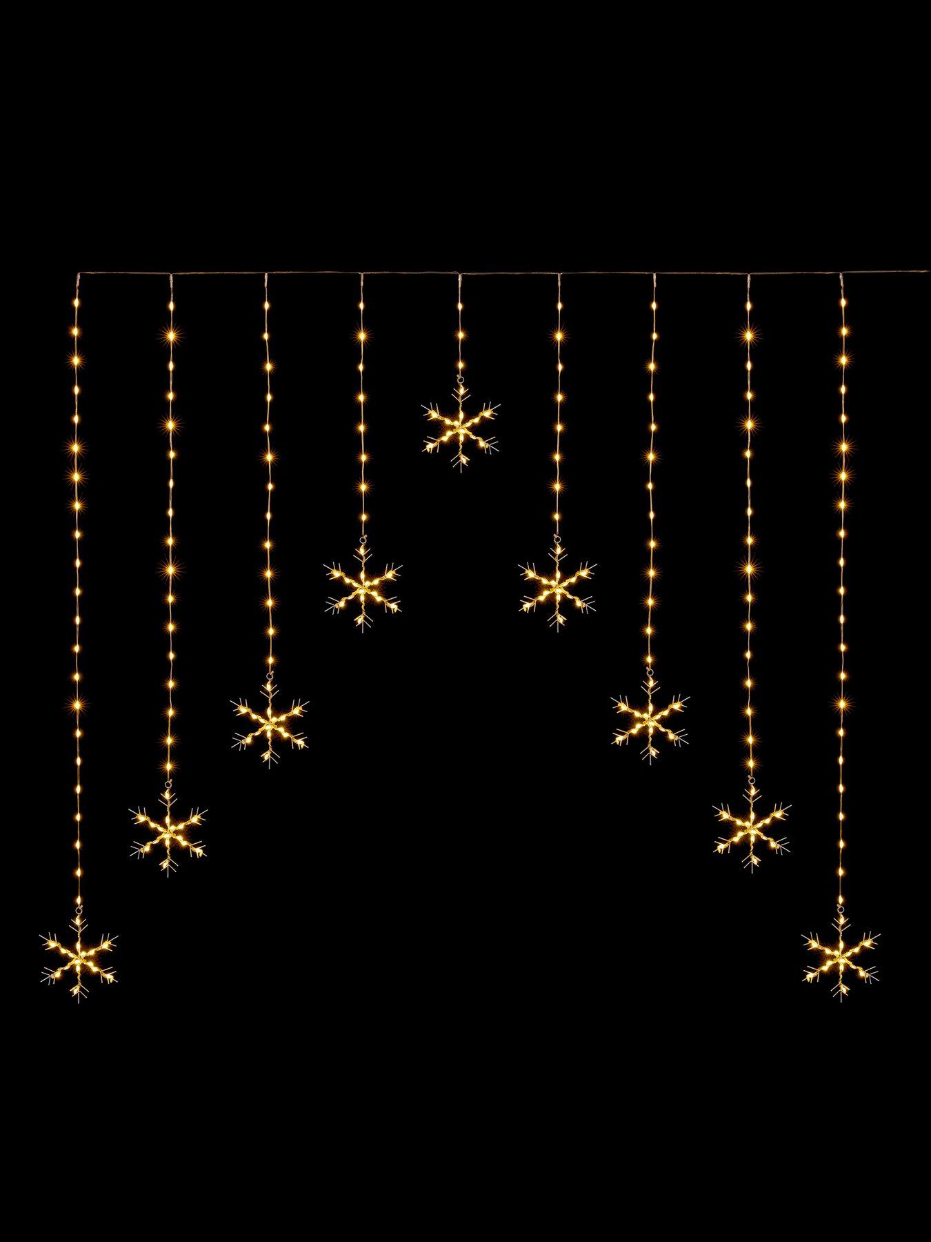 Image 1 of 4 of Premier Decorations 1.2 X 1.2m Multi Action Flexibrights Snowflake V Curtain Light