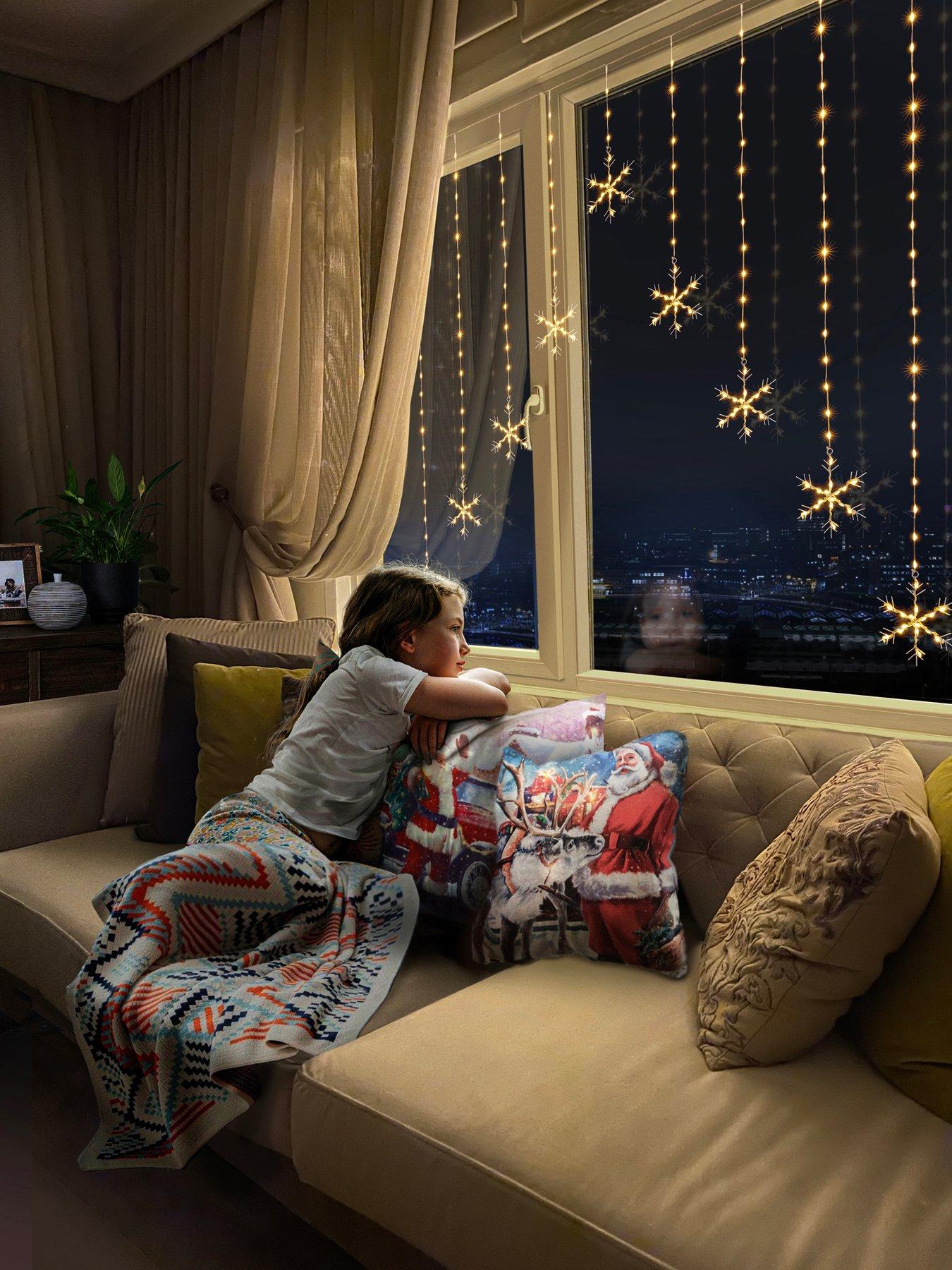 Image 4 of 4 of Premier Decorations 1.2 X 1.2m Multi Action Flexibrights Snowflake V Curtain Light