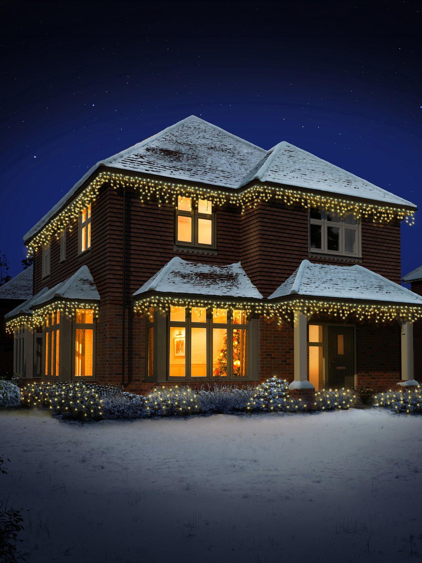 Image 1 of 5 of Premier Decorations 460 Multi Action Frosted Cap Icicle Lights