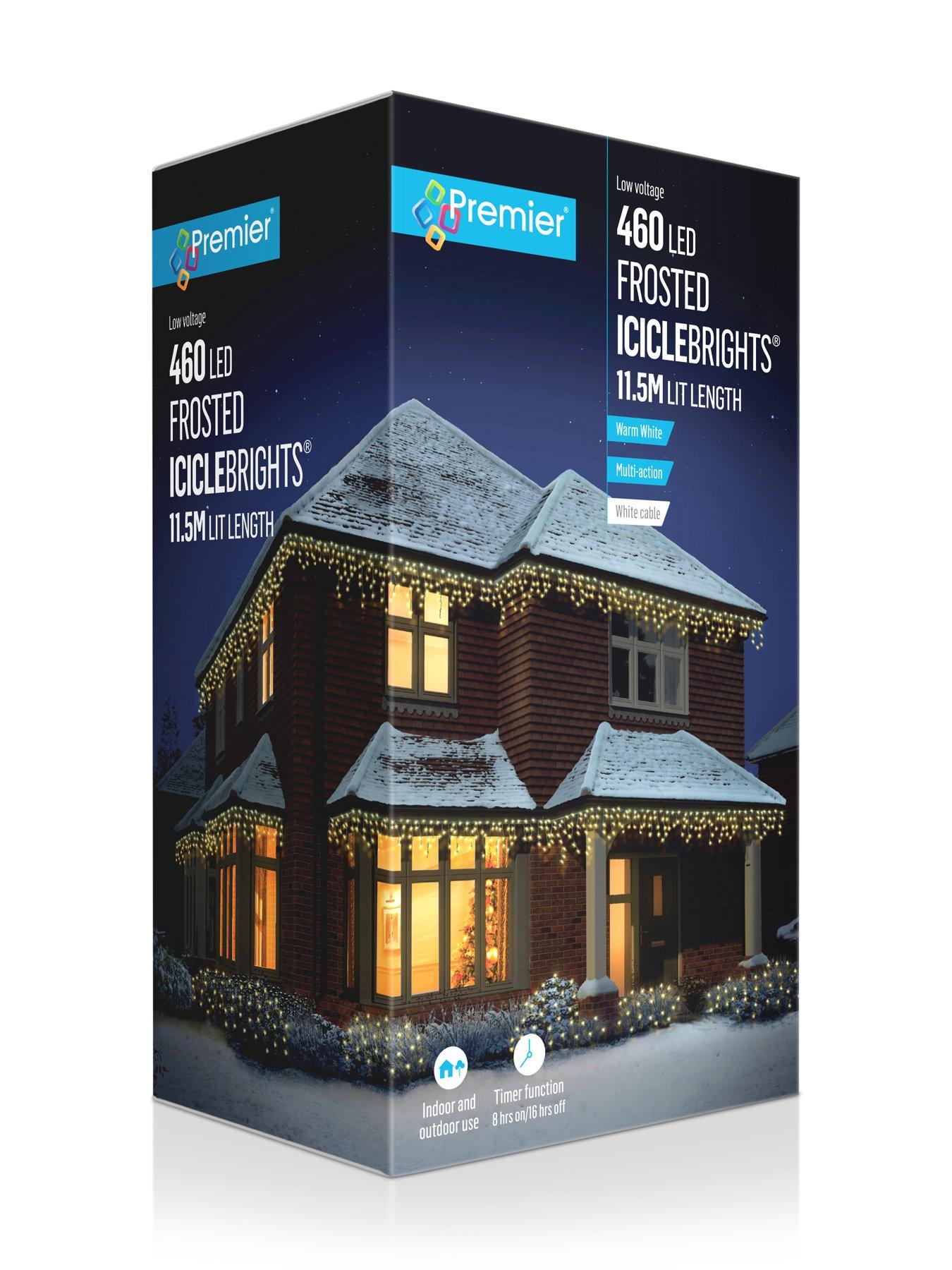 Image 2 of 5 of Premier Decorations 460 Multi Action Frosted Cap Icicle Lights
