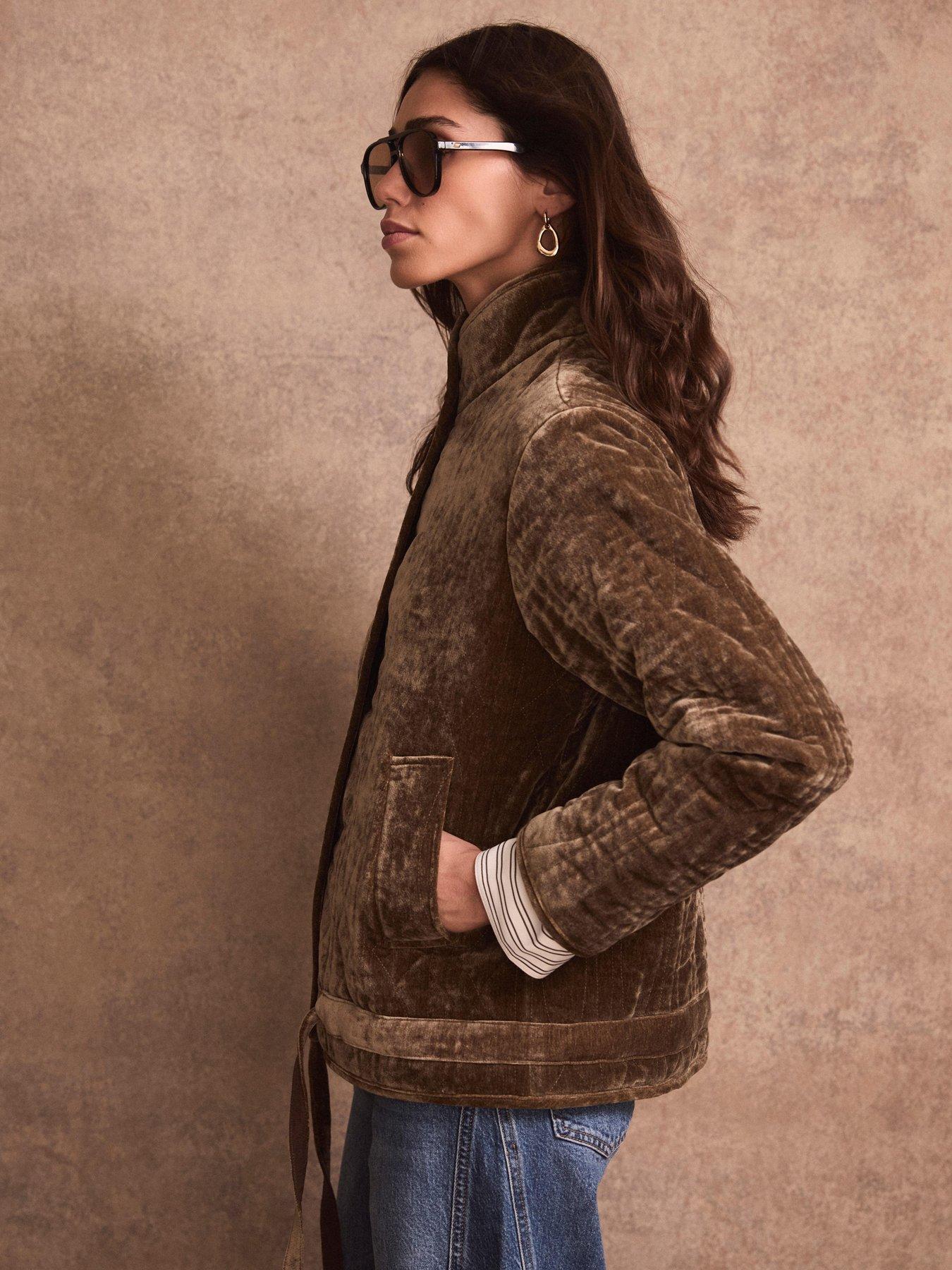 Image 2 of 6 of Mint Velvet Khaki Quilted Jacket - Green