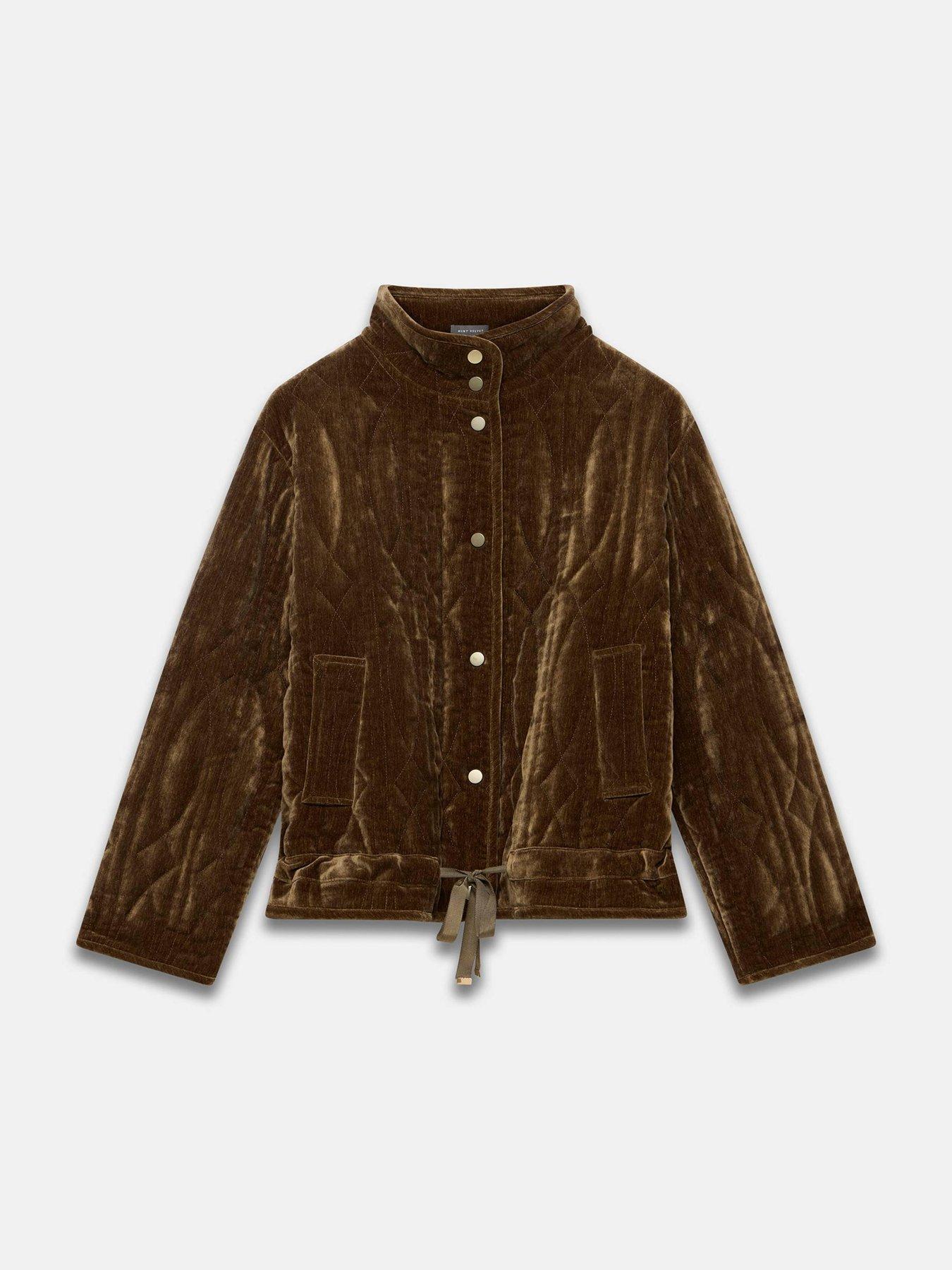 Image 5 of 6 of Mint Velvet Khaki Quilted Jacket - Green