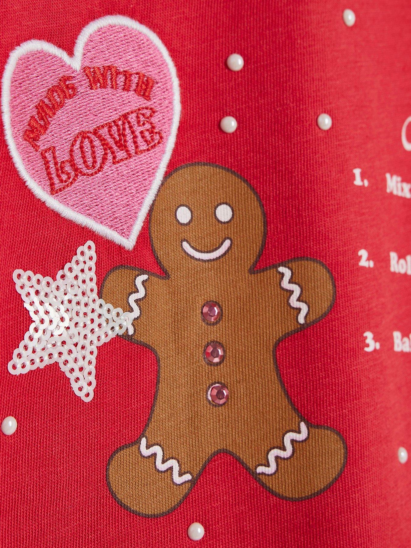 Image 3 of 4 of River Island Girls Christmas Recipe T-shirt - Red