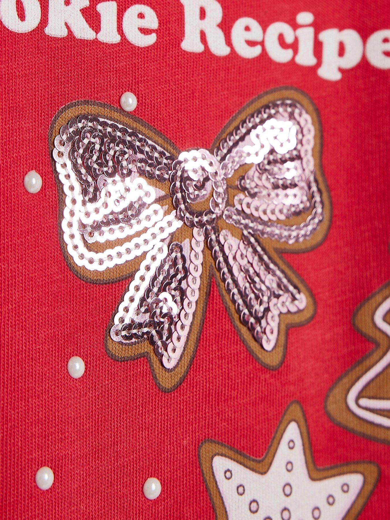 Image 4 of 4 of River Island Girls Christmas Recipe T-shirt - Red
