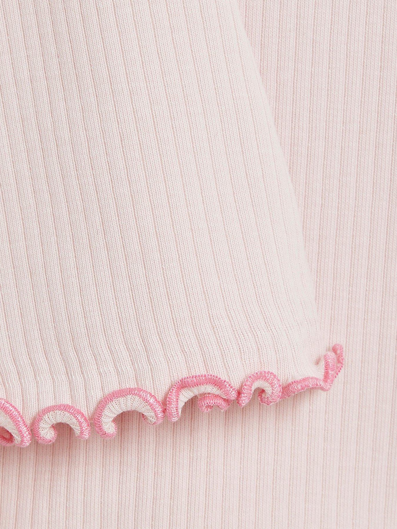Image 4 of 5 of River Island Mini Mini Girls Peplum Rib Set - Pink