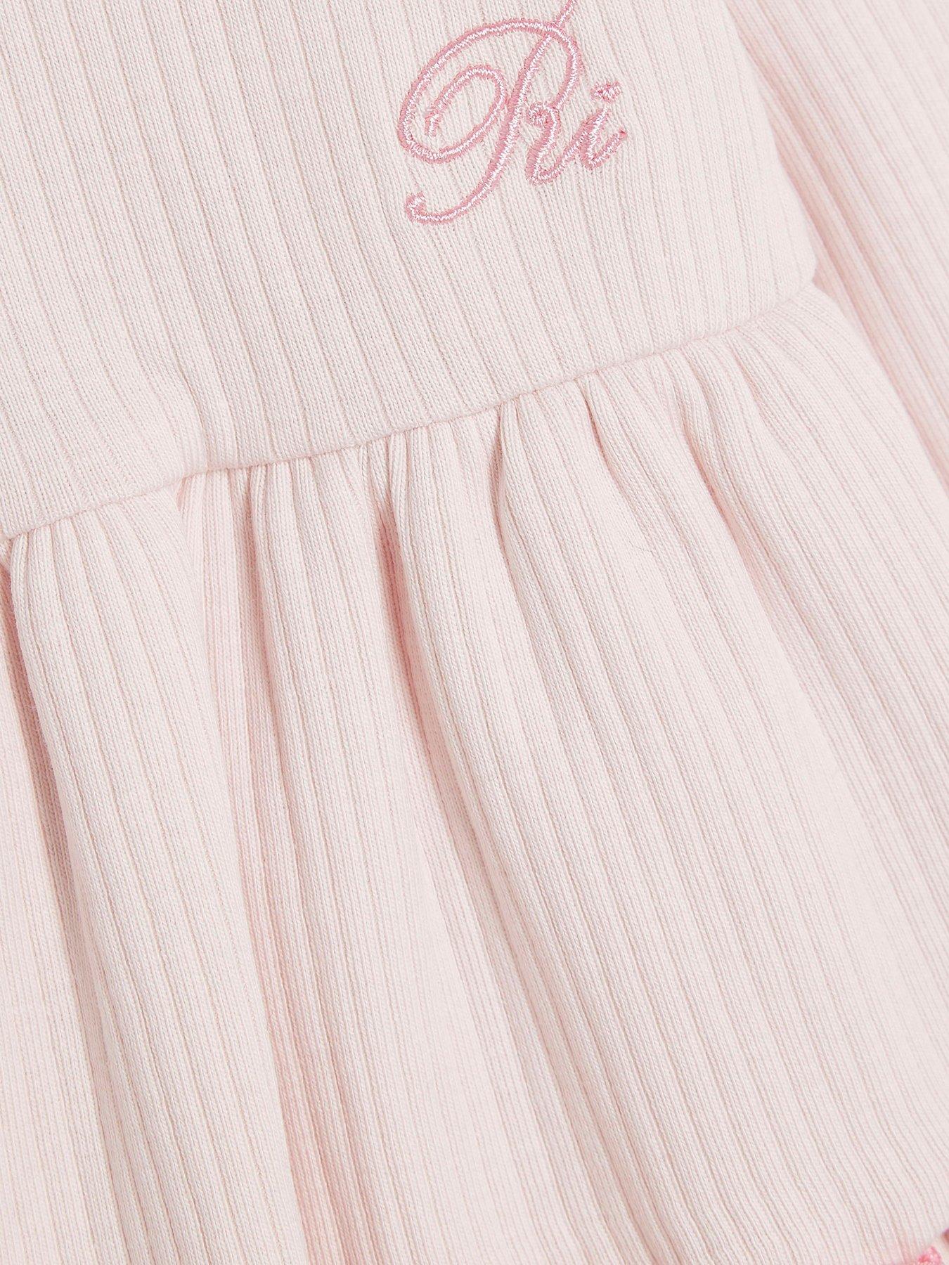 Image 5 of 5 of River Island Mini Mini Girls Peplum Rib Set - Pink