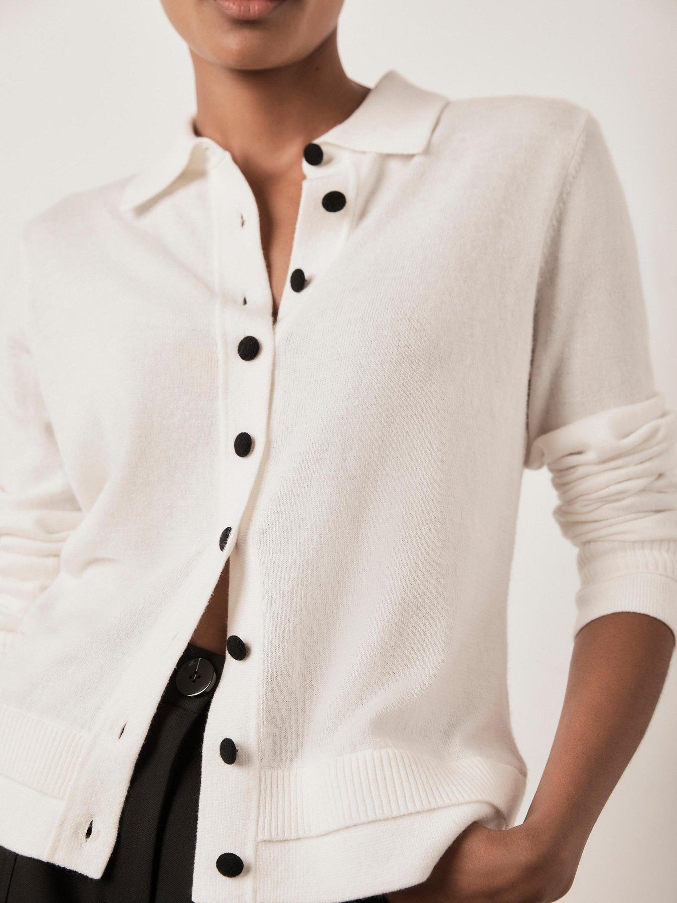 Image 3 of 6 of Mint Velvet Layered Collar Top - Cream