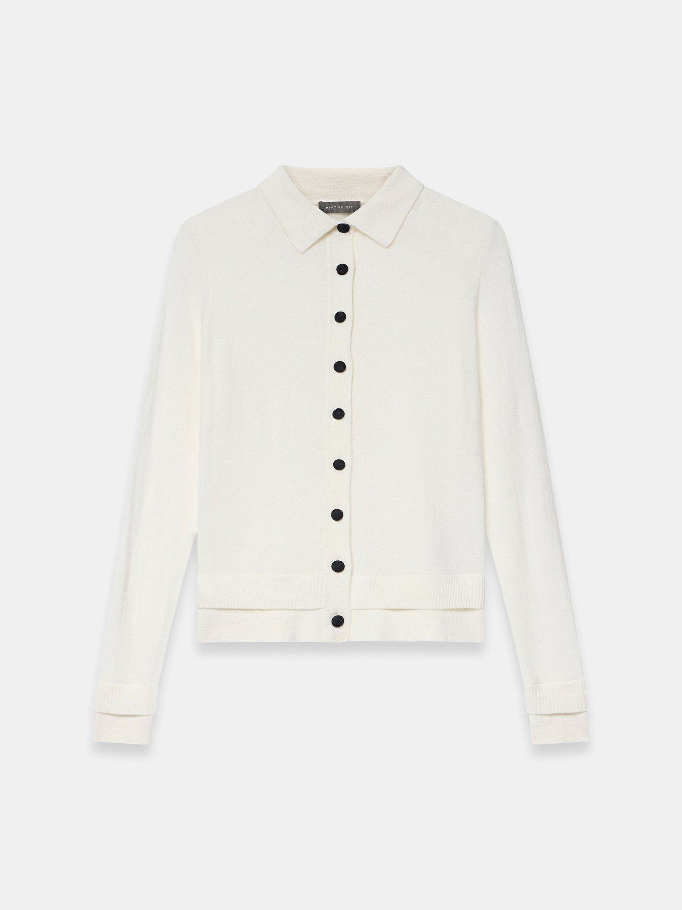 Image 5 of 6 of Mint Velvet Layered Collar Top - Cream