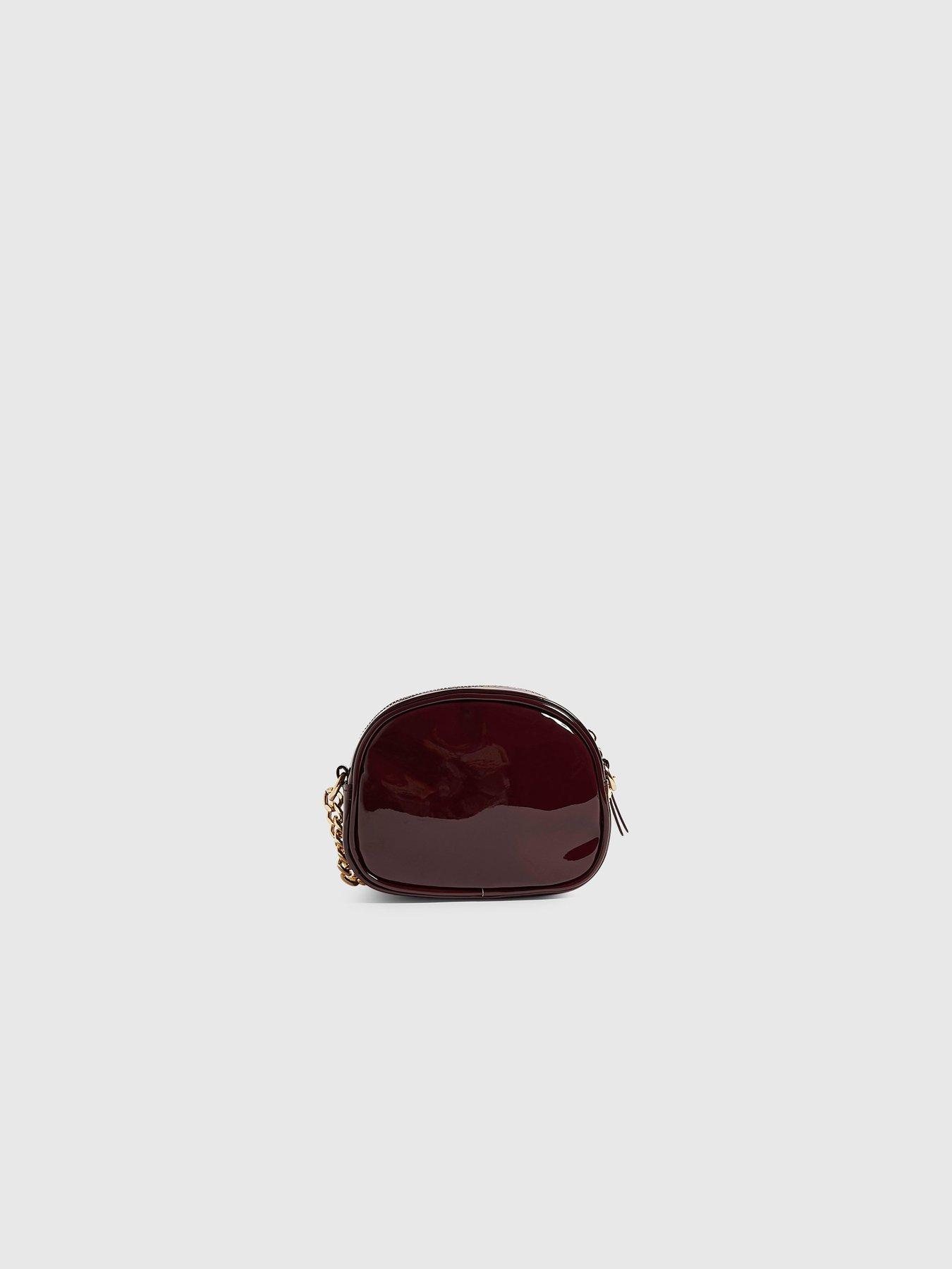 Image 3 of 5 of River Island Girls Patent Monogram Crossbody Bag - Burgundy