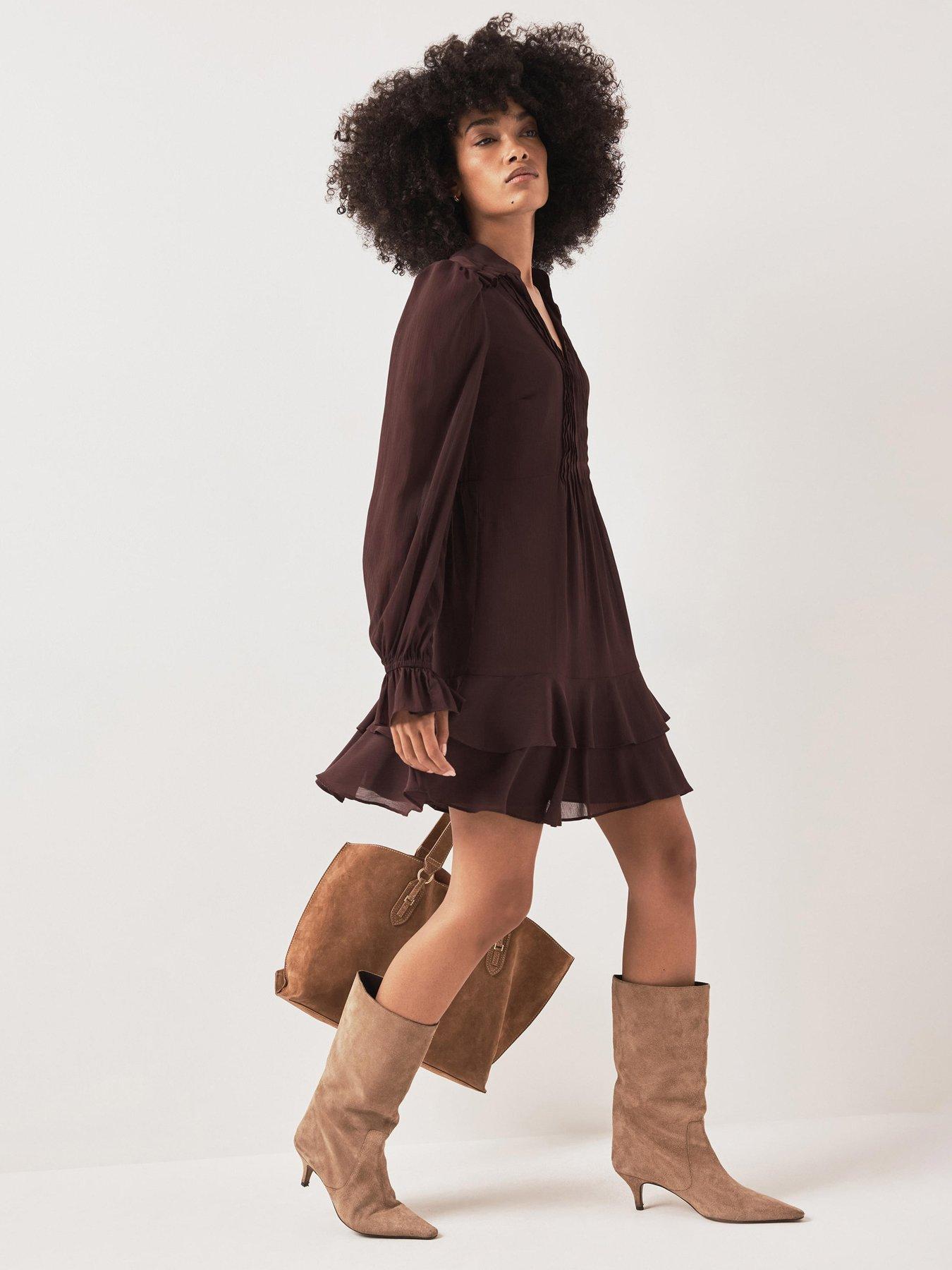Mint Velvet Mini Dress - Burgundy