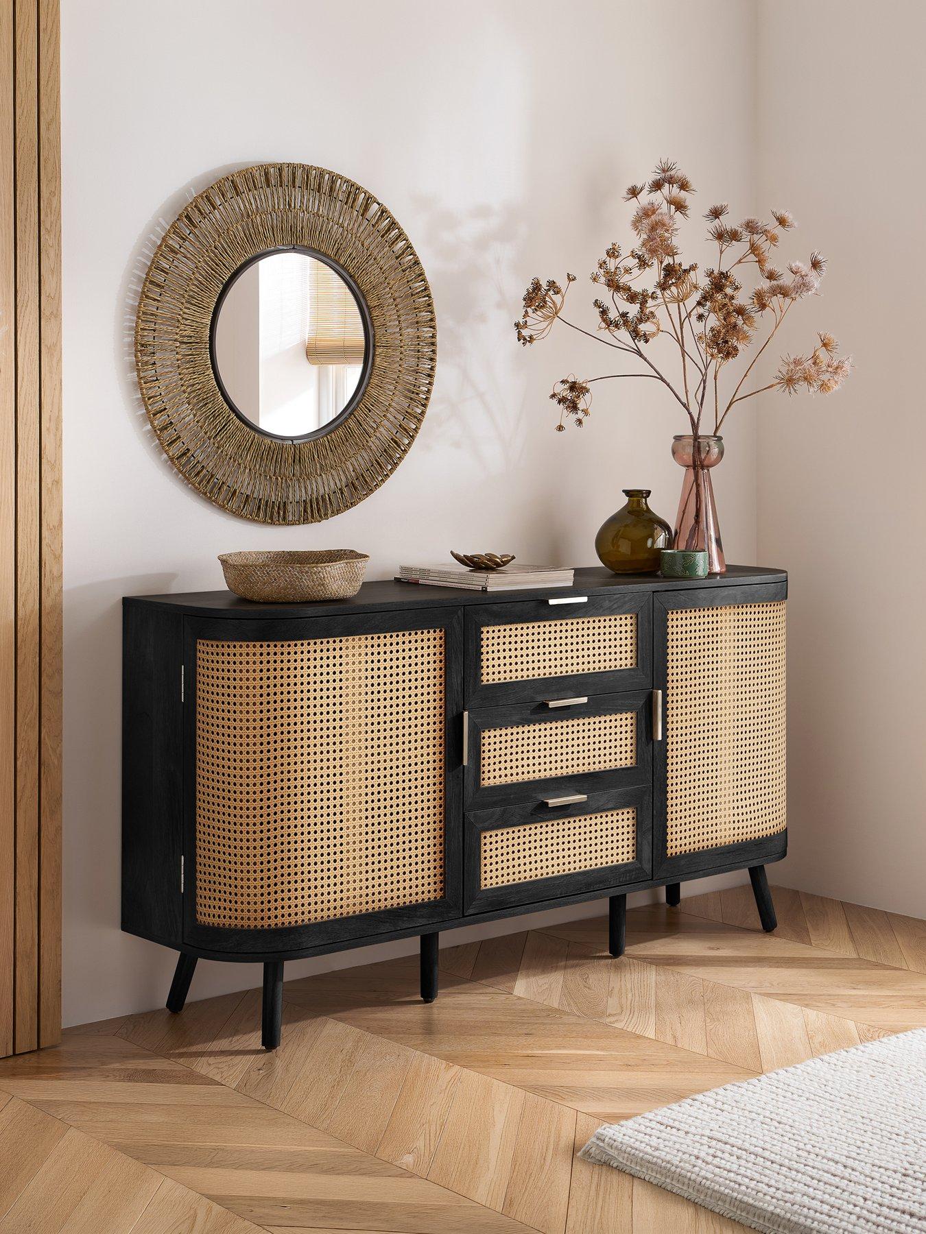 Birlea Noah 2 Door 3 Drawer Sideboard - Black - MFC - Image 9