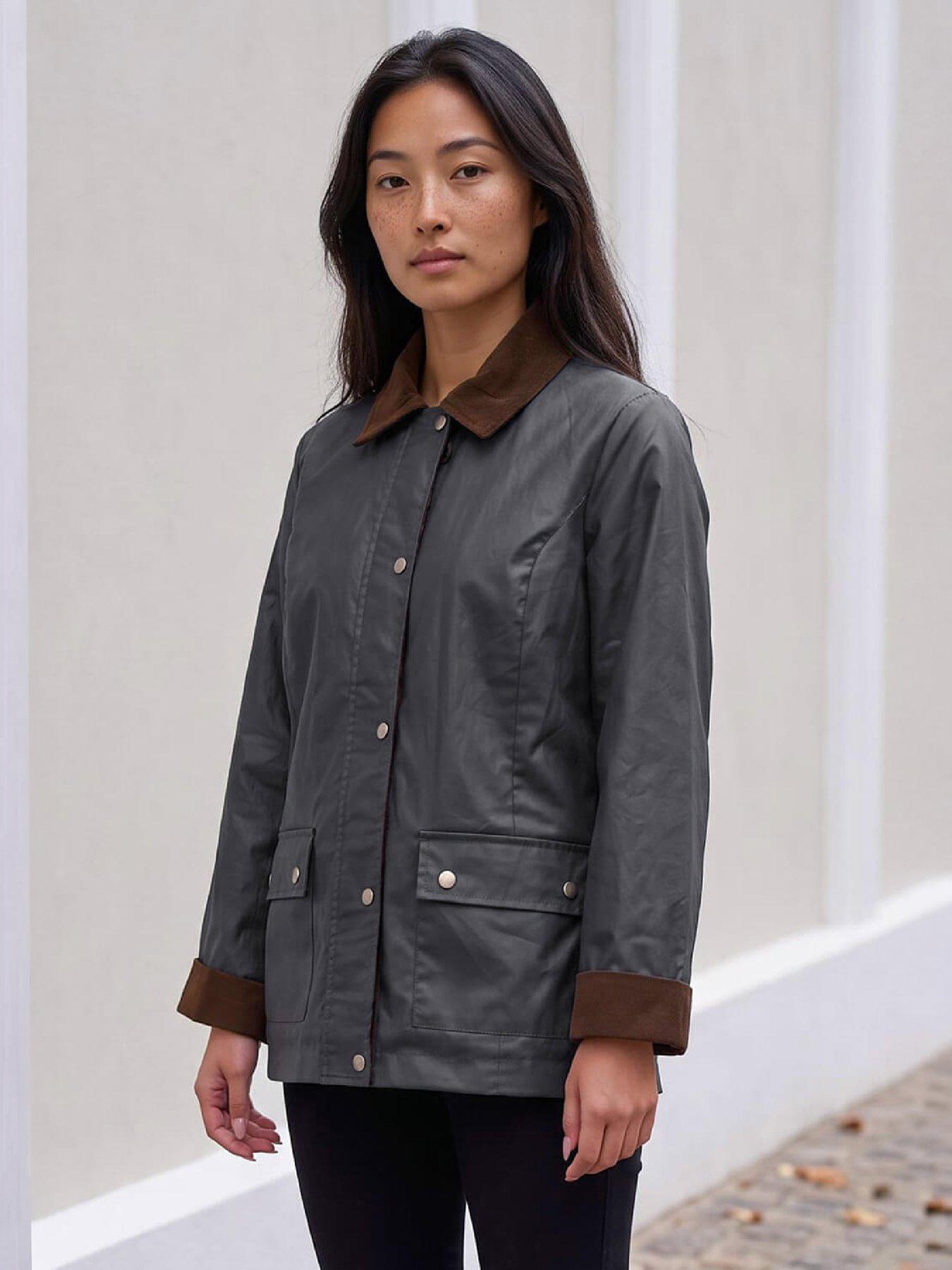Image 1 of 4 of Roman Womens Petite Showerproof Pocket Coat - Navy