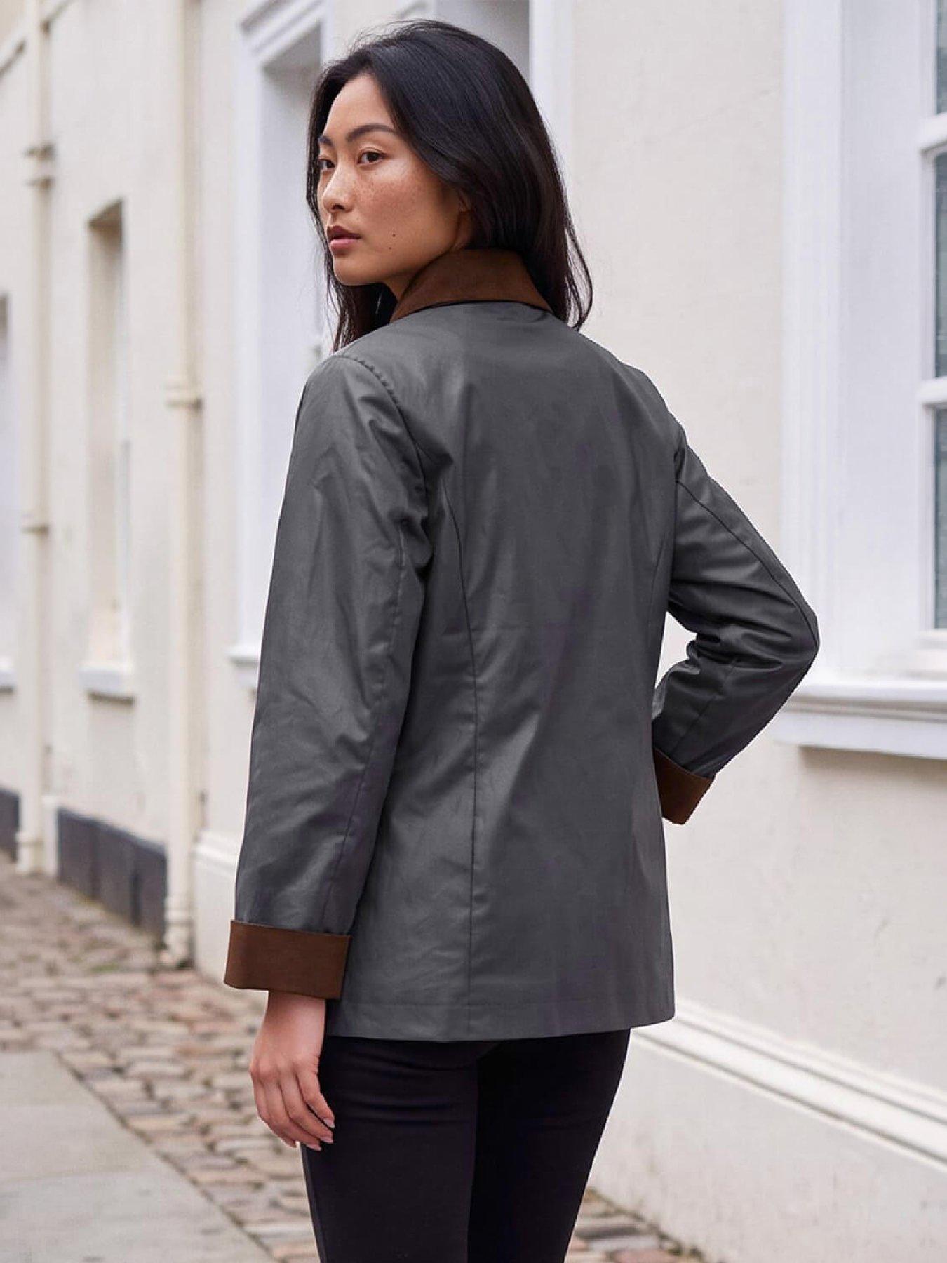 Image 2 of 4 of Roman Womens Petite Showerproof Pocket Coat - Navy