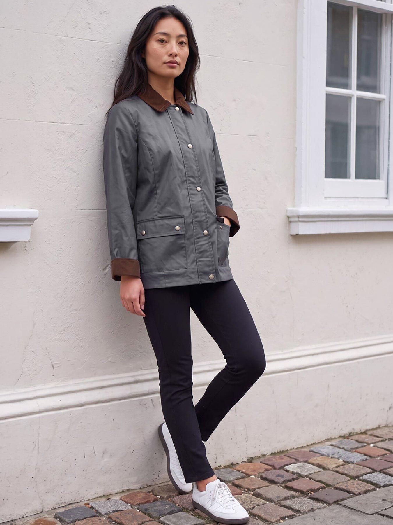 Image 4 of 4 of Roman Womens Petite Showerproof Pocket Coat - Navy