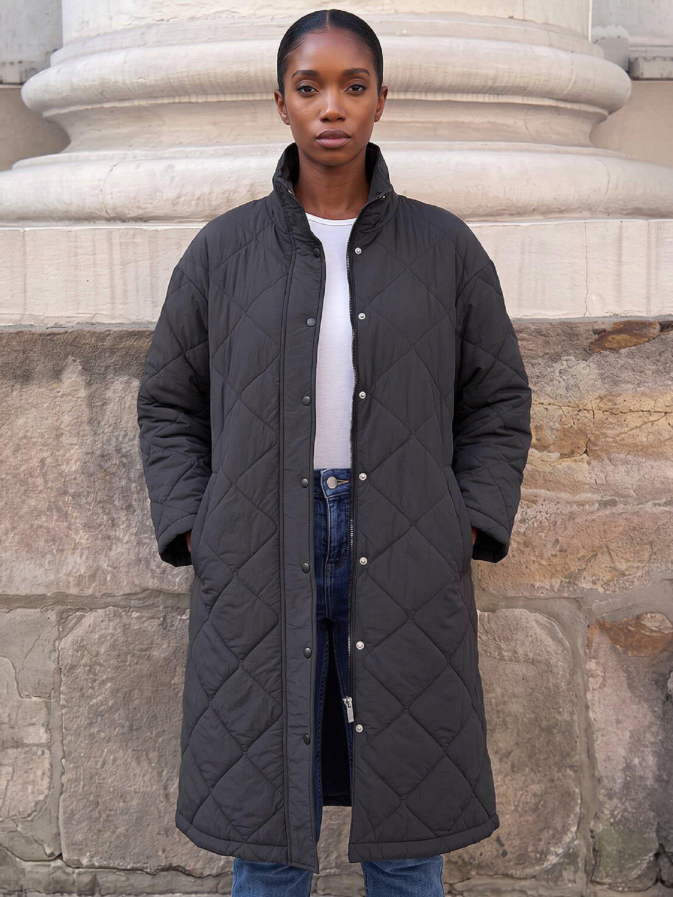 Image 2 of 4 of Roman Womens Petite Oversized Puffer Coat - Black