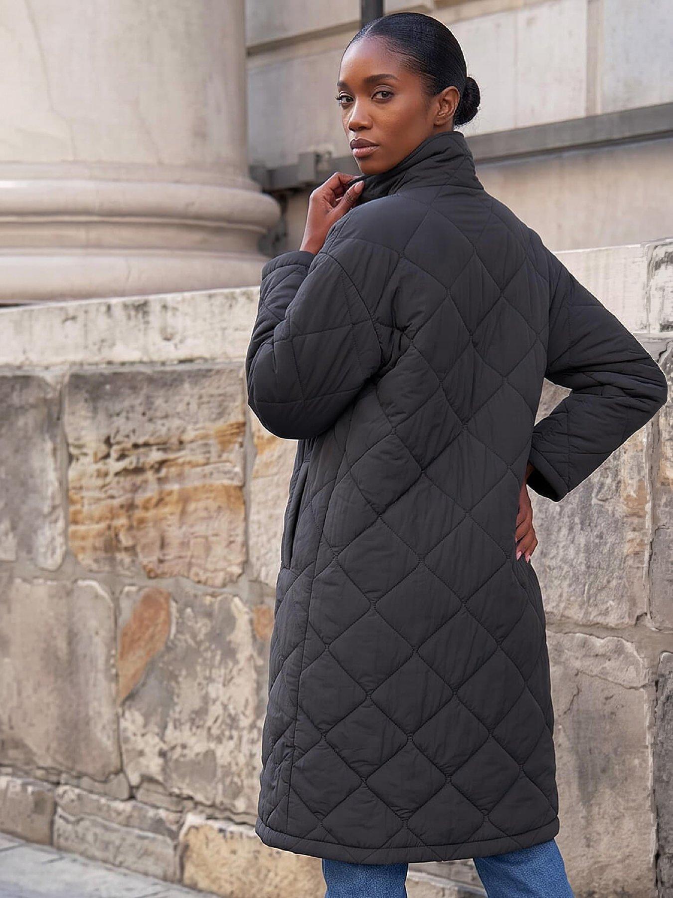 Image 3 of 4 of Roman Womens Petite Oversized Puffer Coat - Black