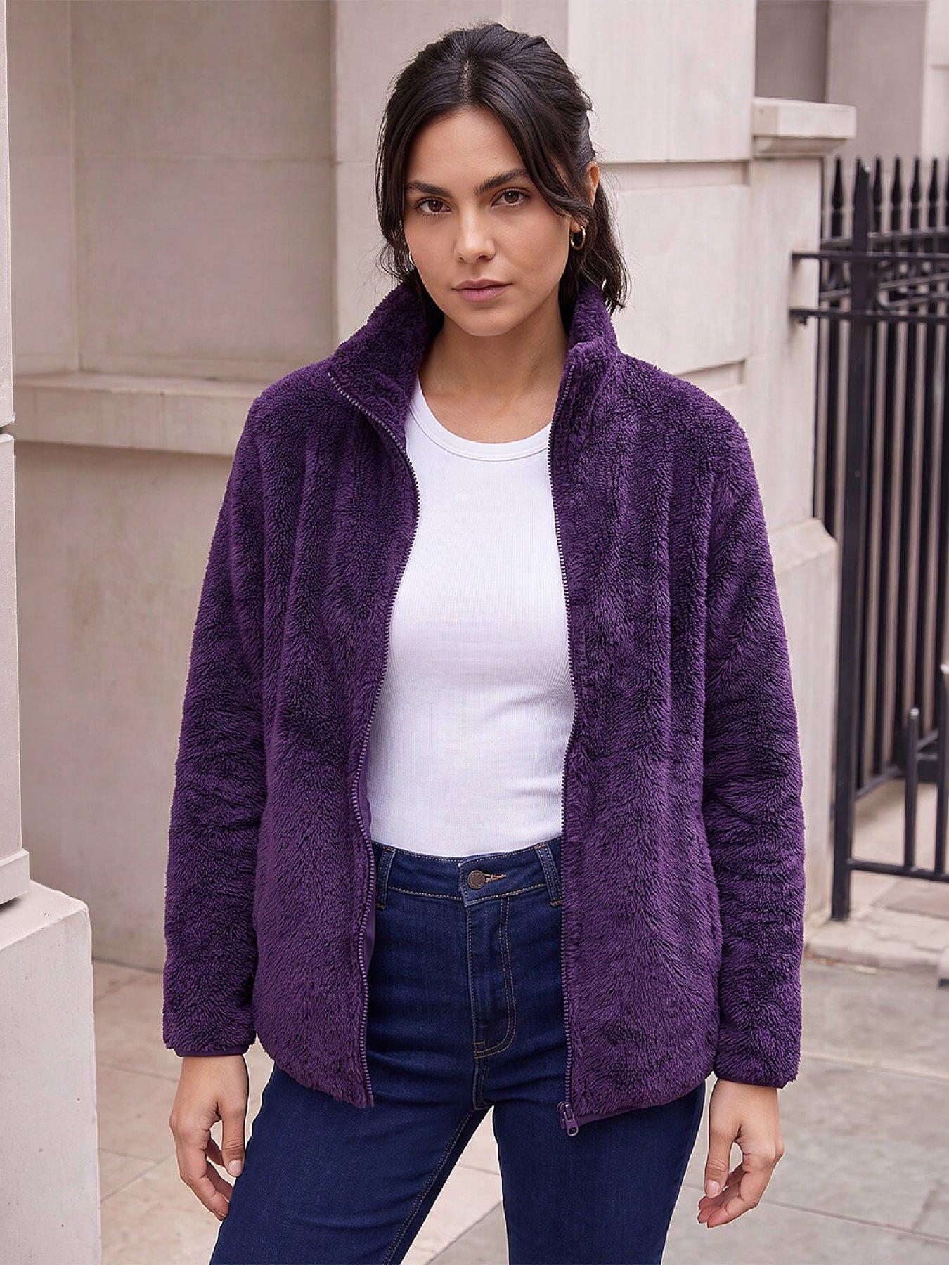 Roman Originals Soft Sherpa Fleece Jacket for Women UK - Ladies Autumn Everyday Winter Holiday Pull-On Comfy Soft Vacation Work Teddy Coat - Image 3