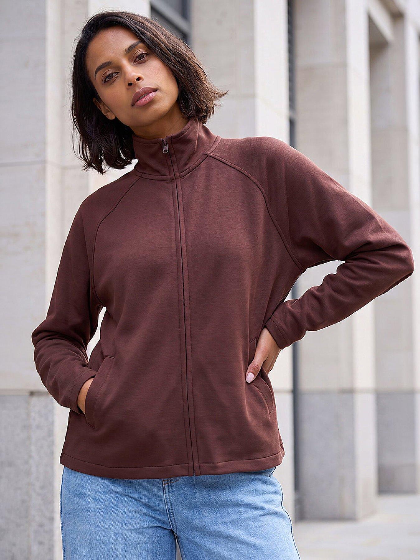 Roman Chocolate Soft Touch Zip Up Jacket - Image 5