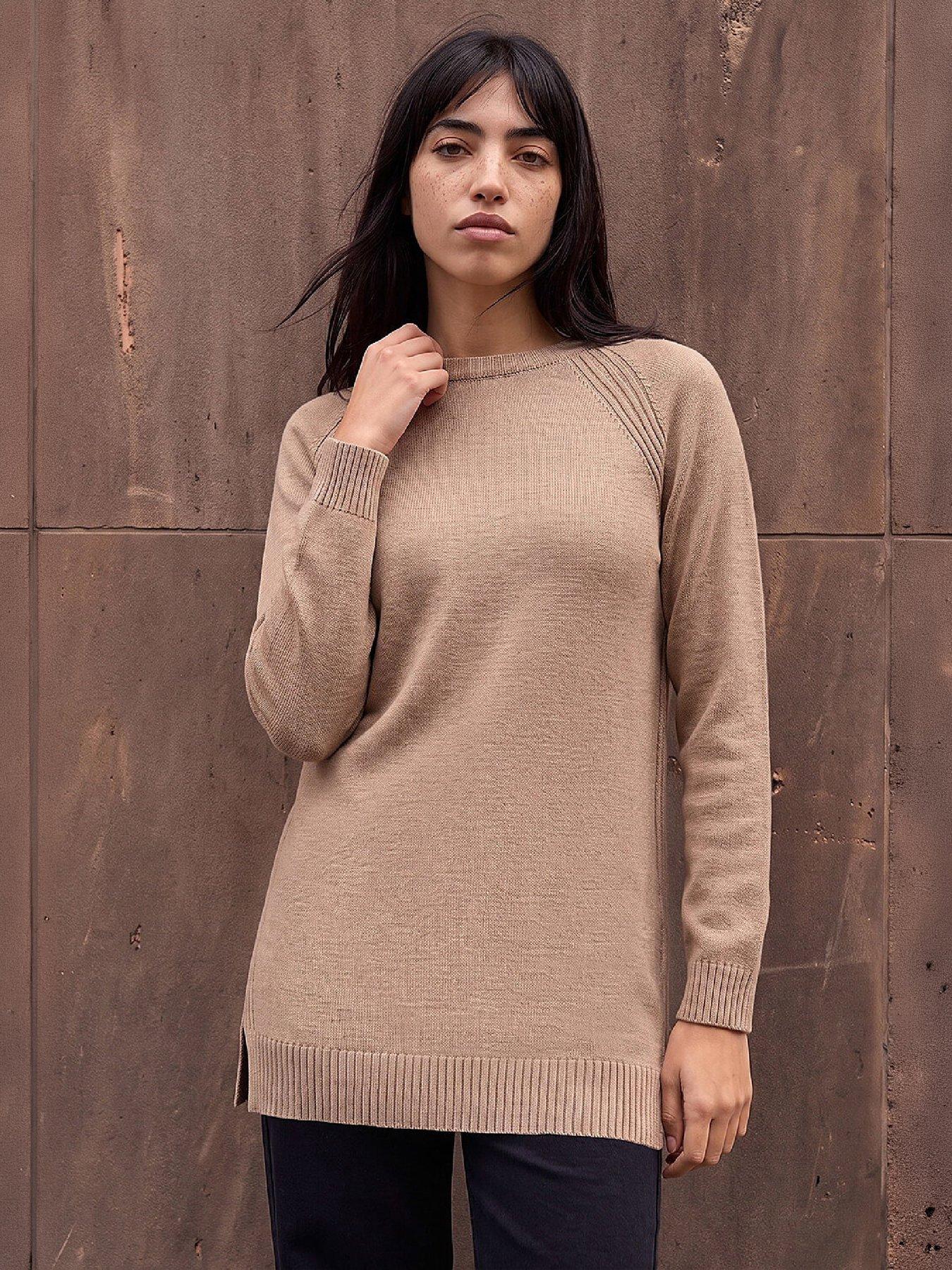 Roman Women's Petite Longline Knit Jumper in Stone | Size: 14 - Image 2