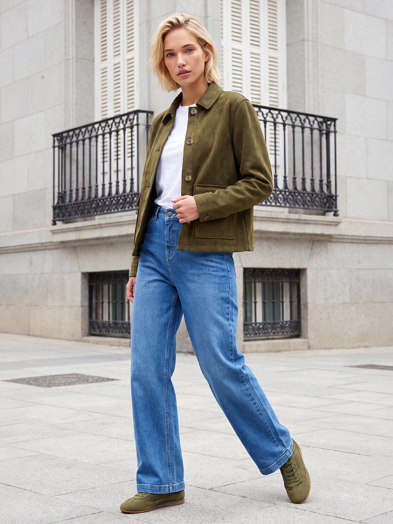 Image 4 of 4 of Roman Suedette Button Jacket - Green