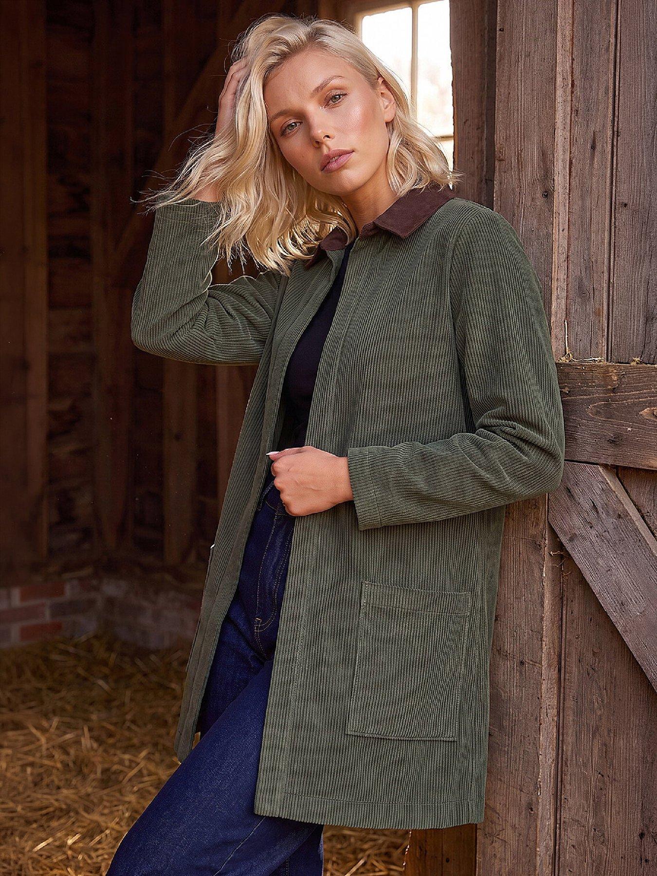 Roman Women's Khaki Petite Cord Jacket In | : Size 12 - Image 2