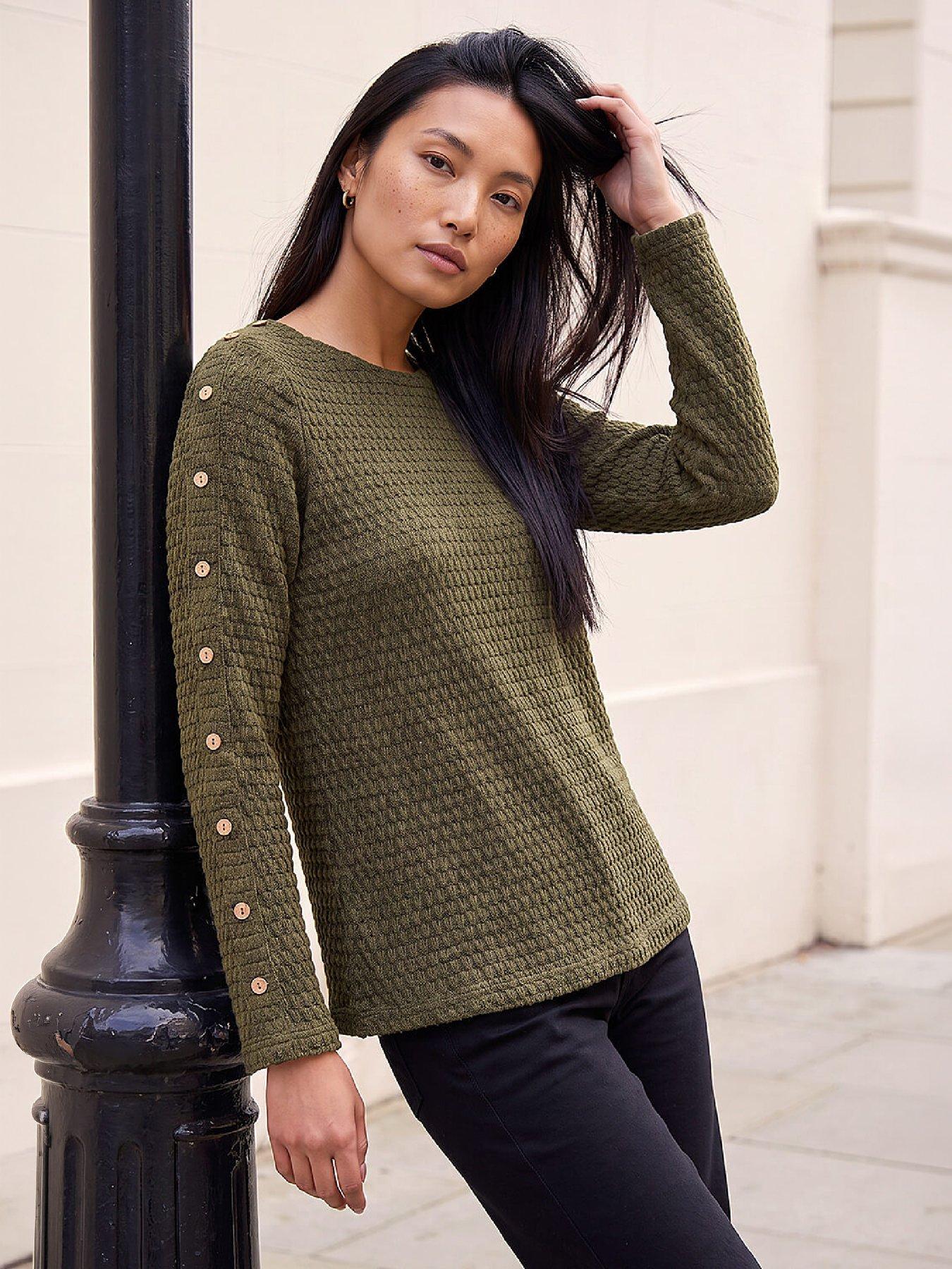 Roman Women's Khaki Textured Button Top In | : Size 18 - Image 7