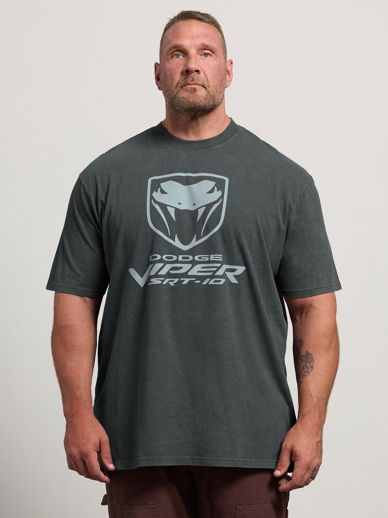 Image 1 of 4 of BadRhino Mens Big &amp; Tall Extra Long Acid Wash Viper T-Shirt - Grey