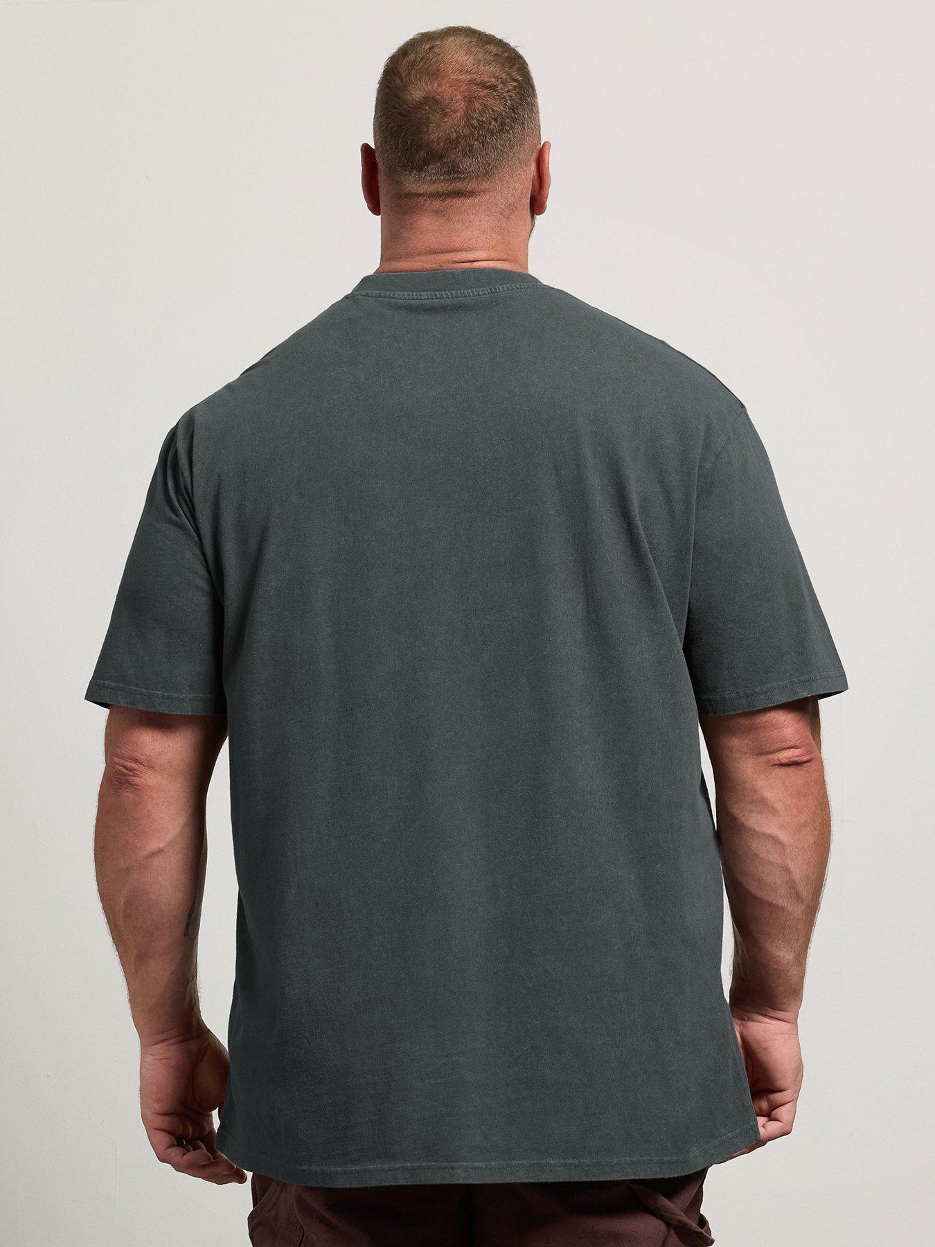 Image 2 of 4 of BadRhino Mens Big &amp; Tall Extra Long Acid Wash Viper T-Shirt - Grey
