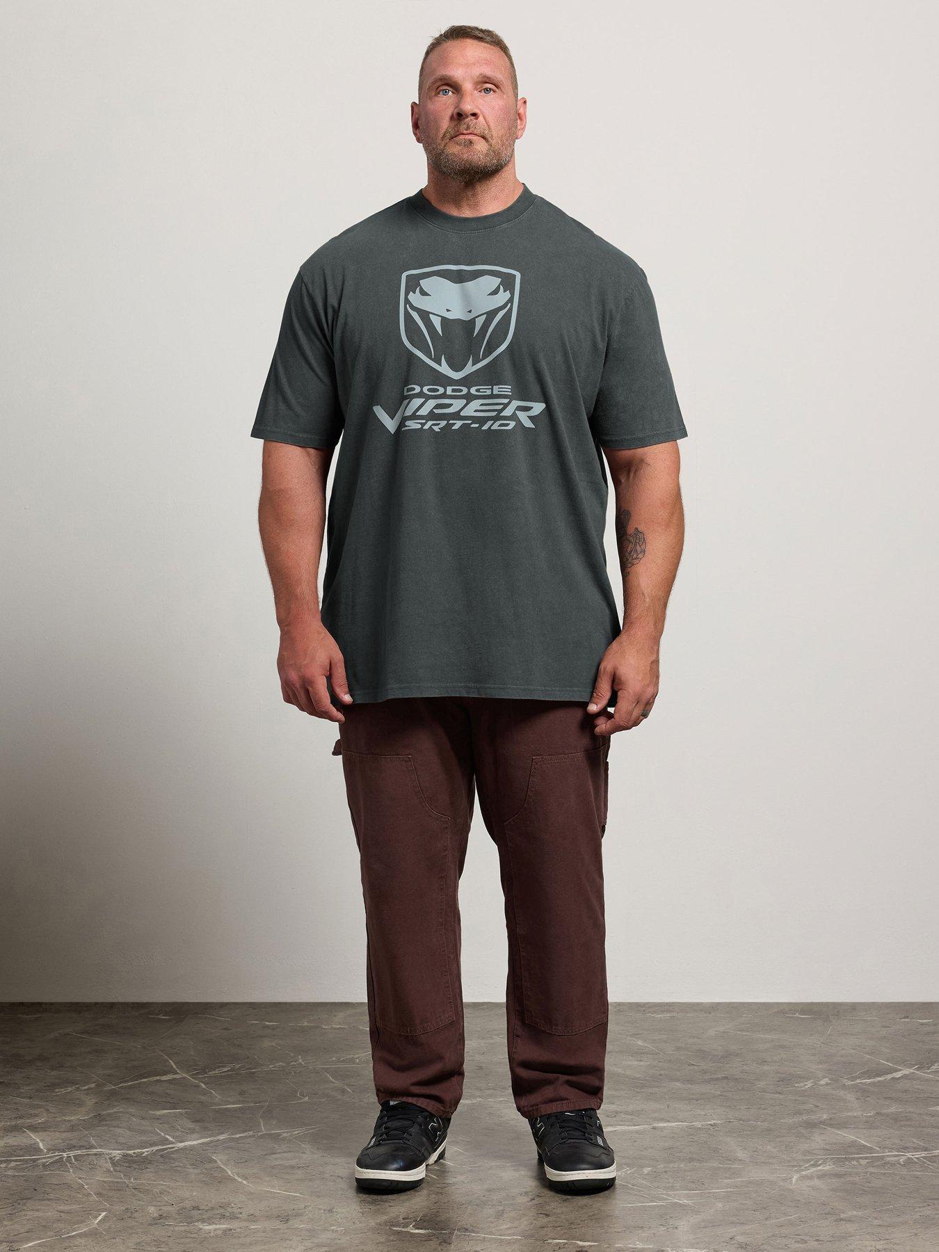 Image 3 of 4 of BadRhino Mens Big &amp; Tall Extra Long Acid Wash Viper T-Shirt - Grey