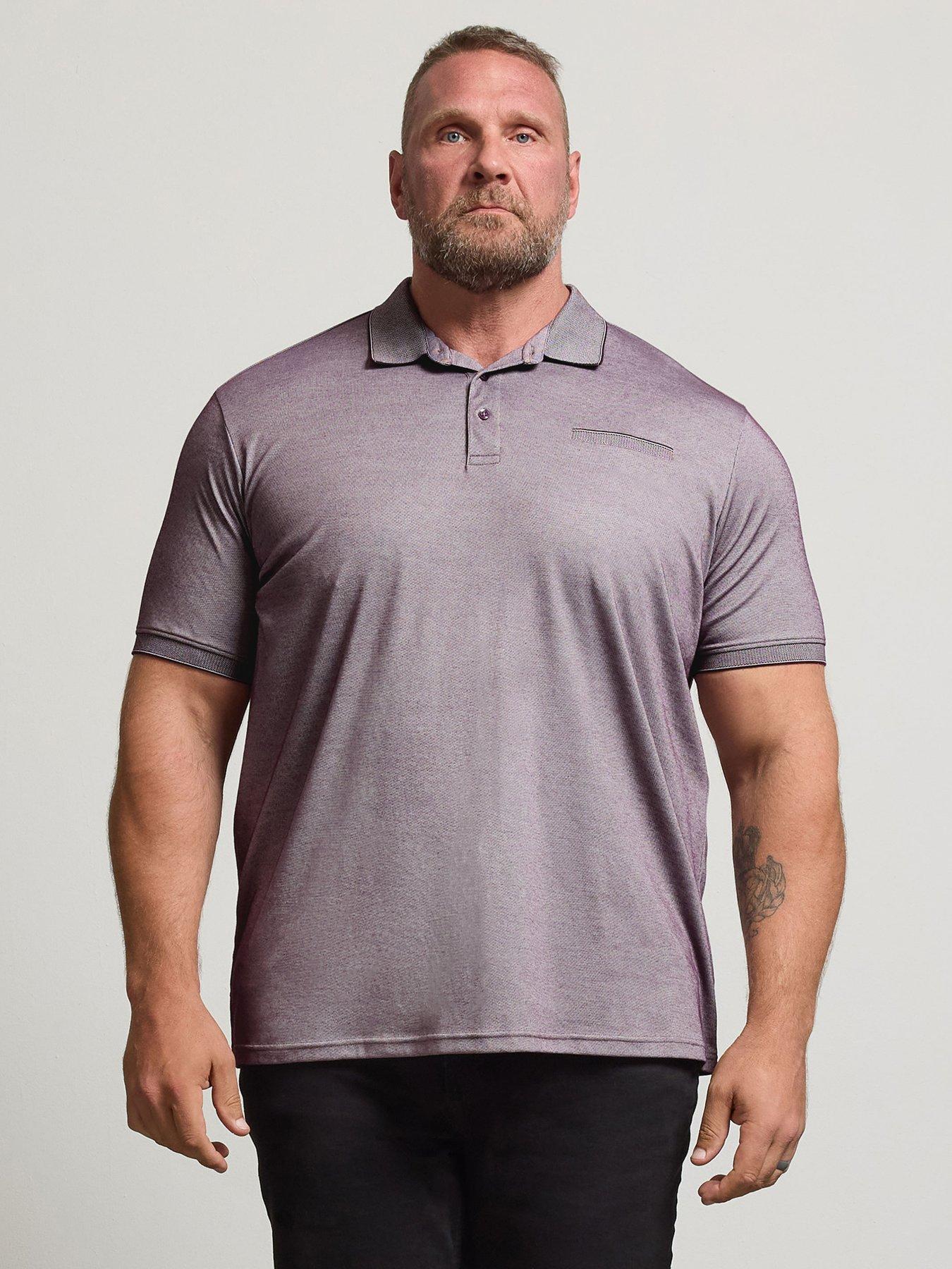 BadRhino Badrhino Two Tone Textured Polo Shirt, Red, Size 5-6Xl, Men