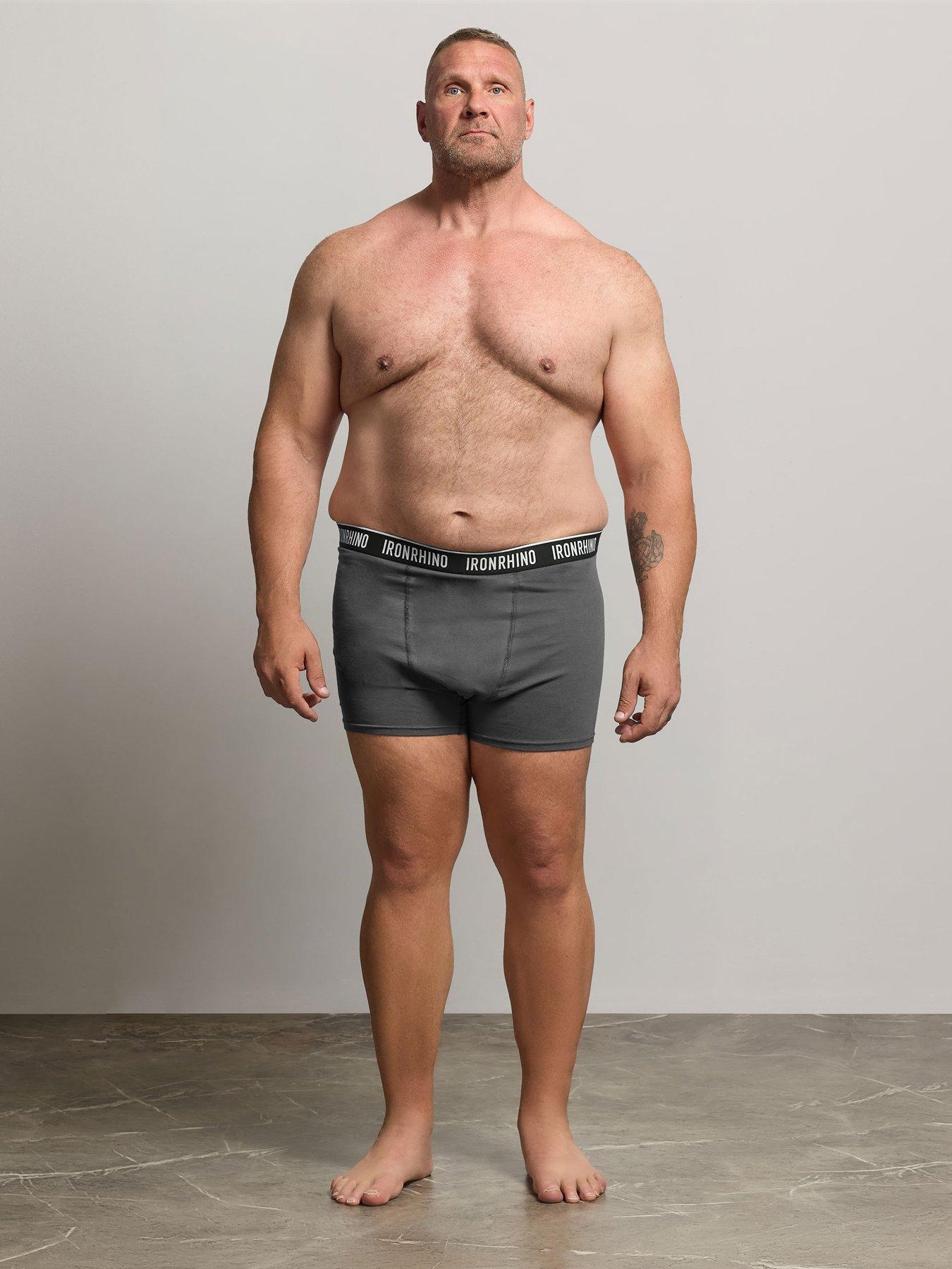 Image 2 of 3 of BadRhino Mens 3 Pack Longer Leg Stretch Boxer Shorts - Black