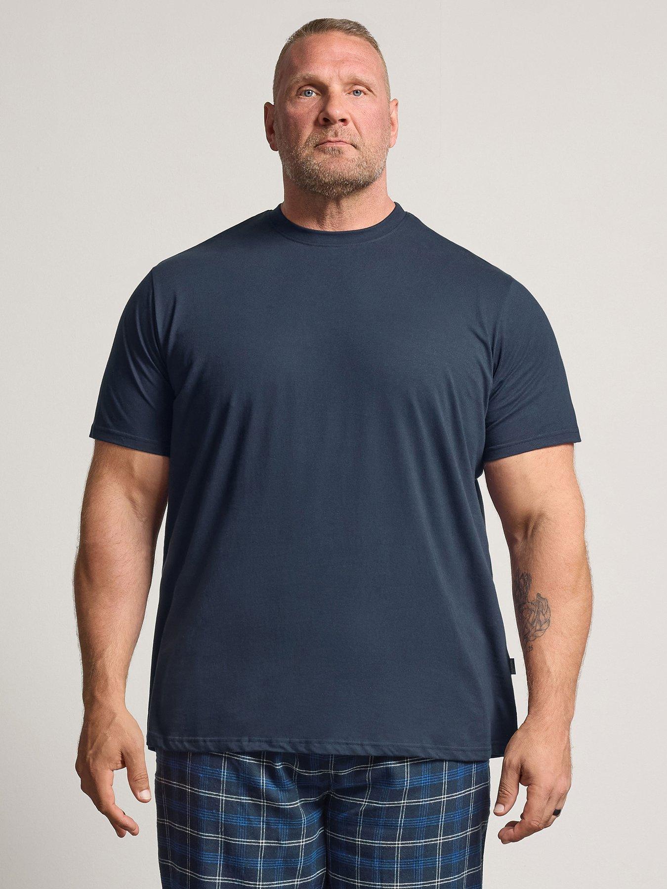 BadRhino Jersey Tee & Bottoms Lounge Set, Blue, Size 4Xl, Men