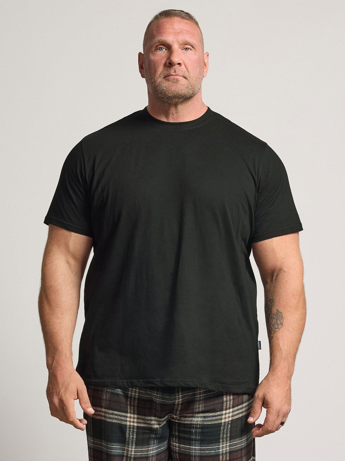 BadRhino Jersey Tee & Bottoms Lounge Set, Black, Size 4Xl, Men