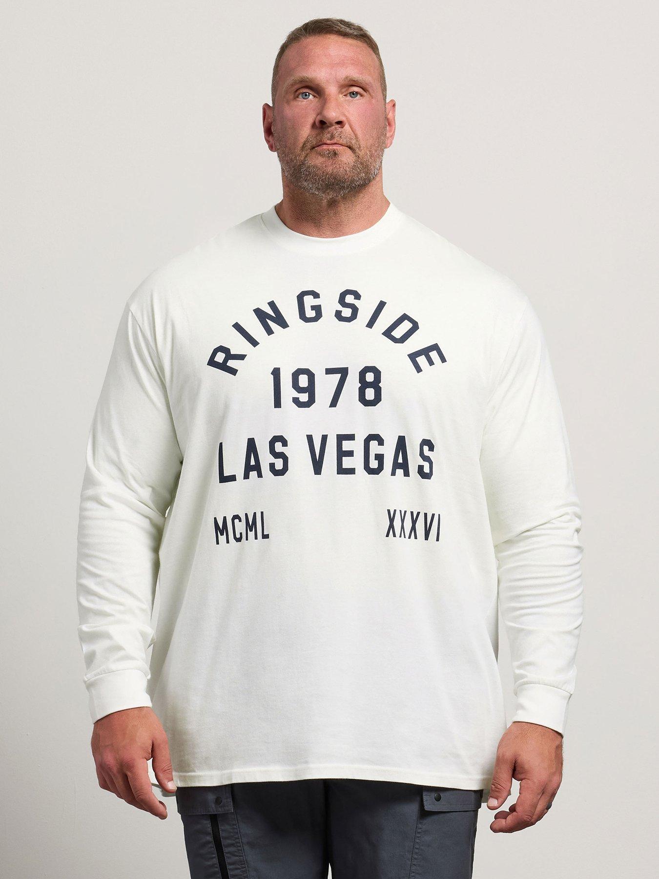 BadRhino Mens Extra Long Las Vegas Long Sleeve T-Shirt, White, Size Xl, Men