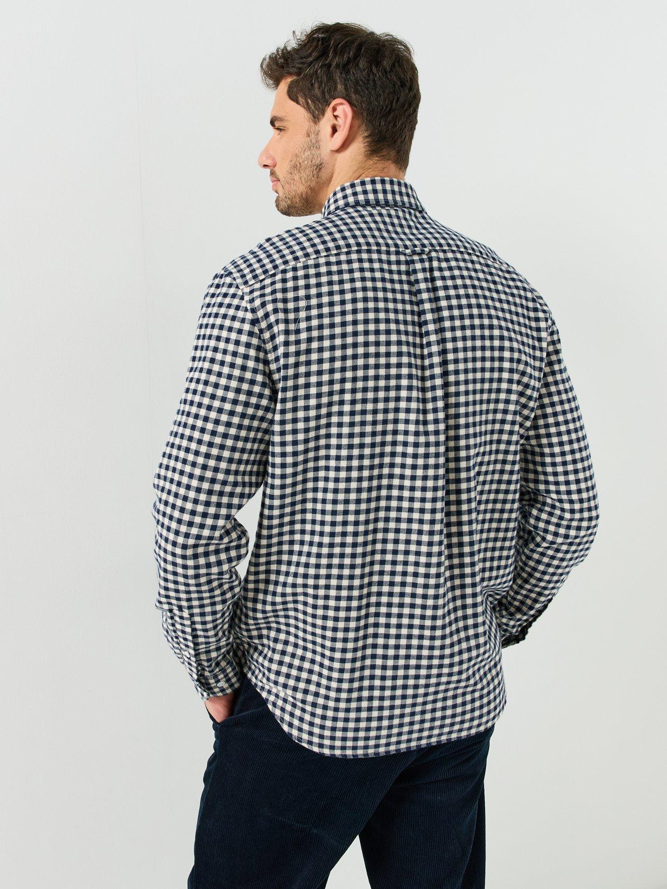 Image 2 of 4 of Lacoste Lacoste Small Check Flannel Shirt - Navy
