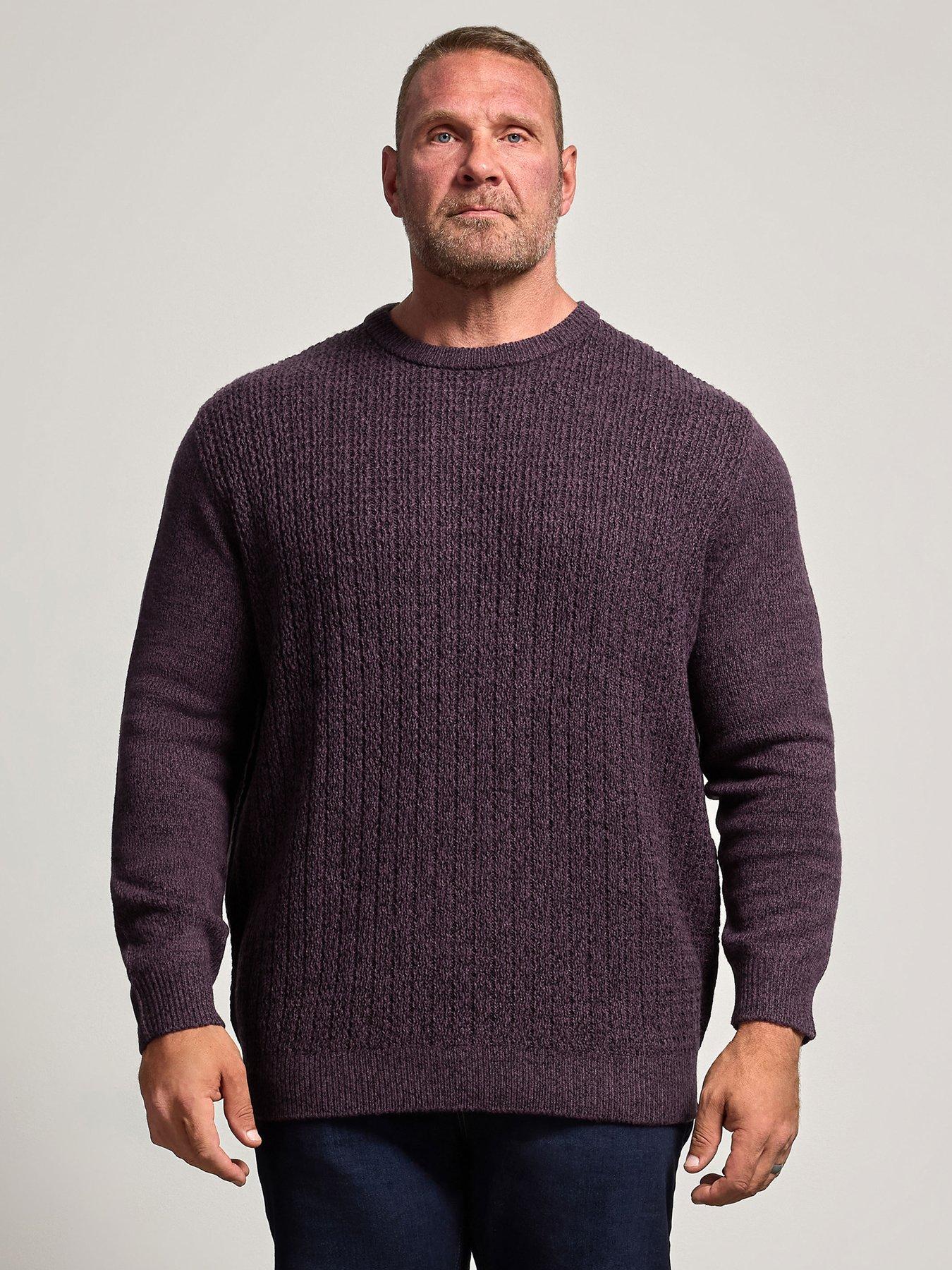 Image 1 of 4 of BadRhino Badrhino Crew Neck Knitted Jumper - Purple