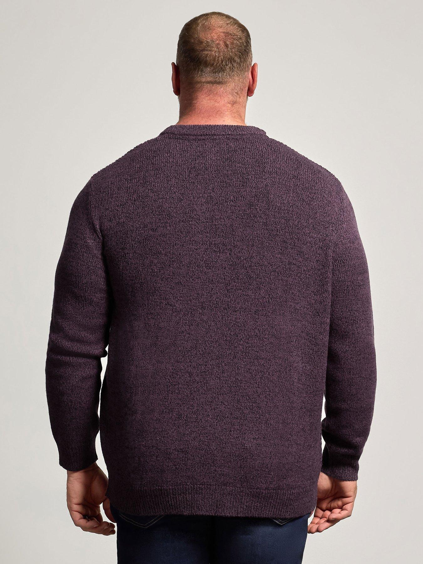 Image 2 of 4 of BadRhino Badrhino Crew Neck Knitted Jumper - Purple