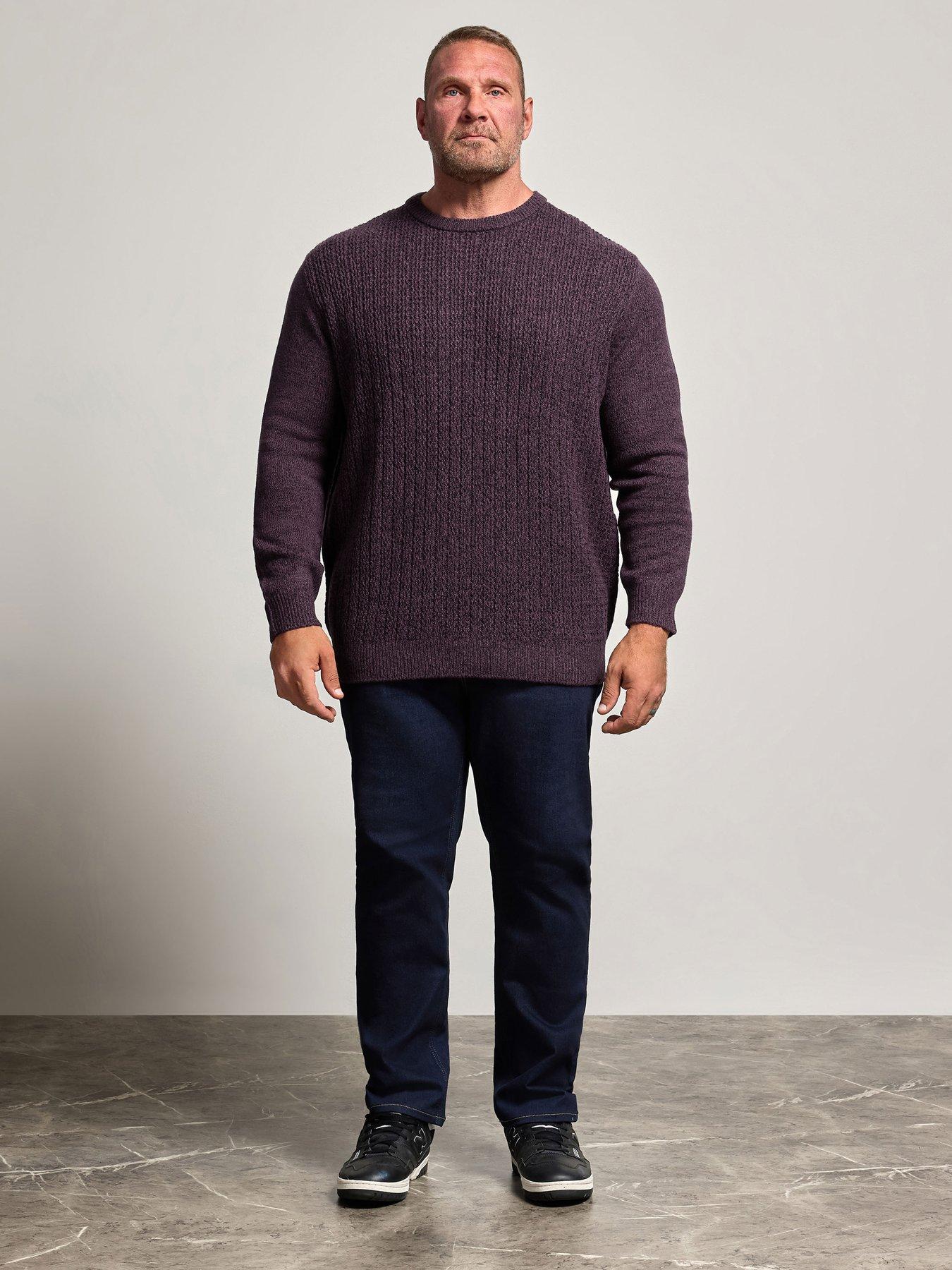 Image 3 of 4 of BadRhino Badrhino Crew Neck Knitted Jumper - Purple