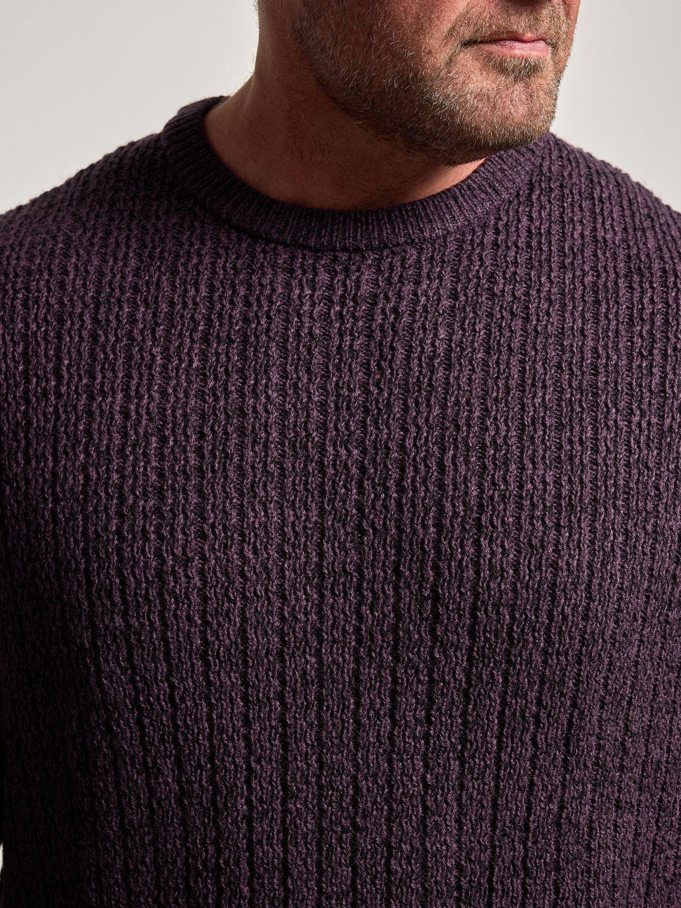 Image 4 of 4 of BadRhino Badrhino Crew Neck Knitted Jumper - Purple