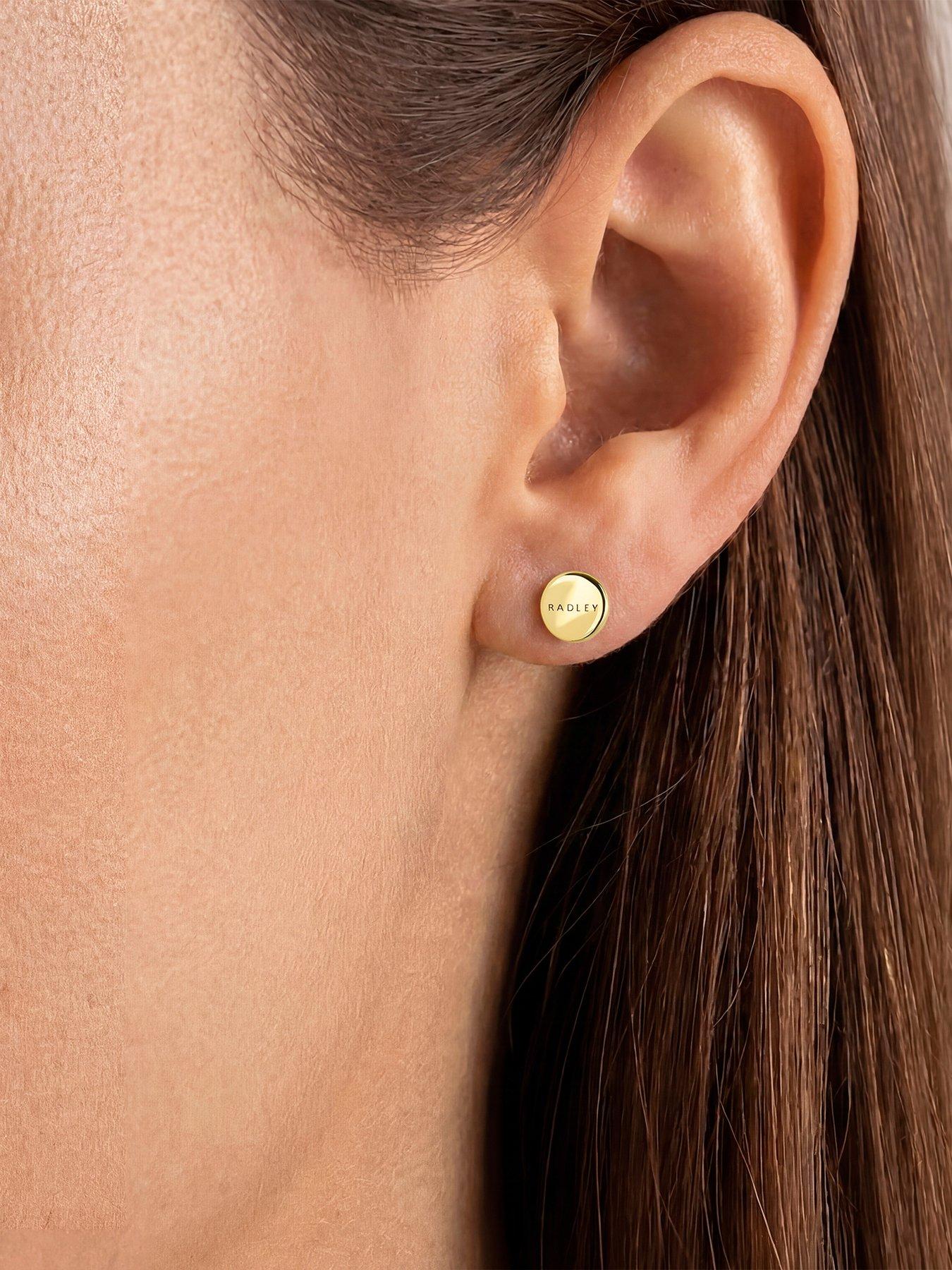 Image 2 of 4 of Radley 18ct Gold Plated Disc Stud Earrings