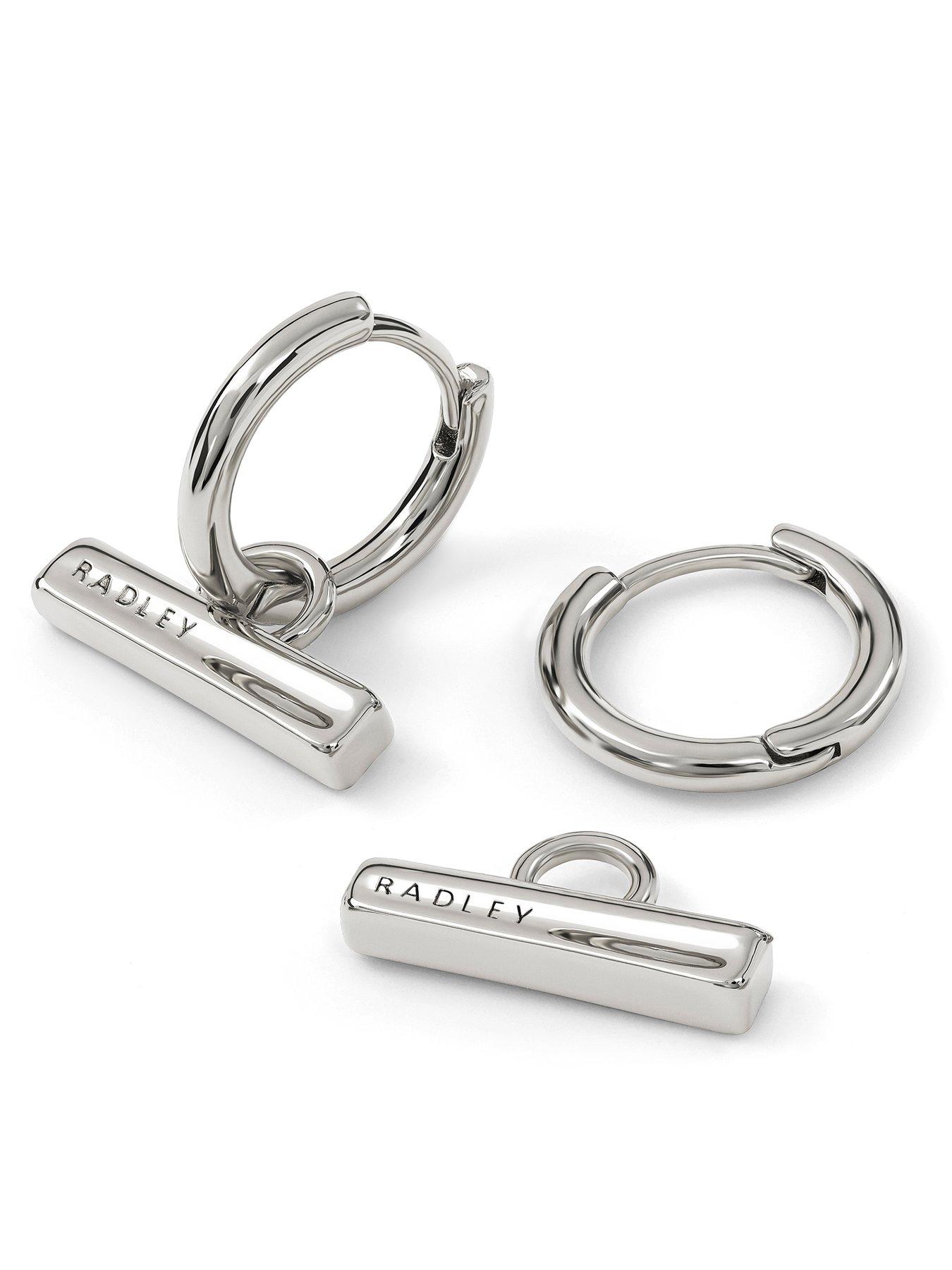 Image 3 of 4 of Radley Silver Plated Bar Hoop Earrings