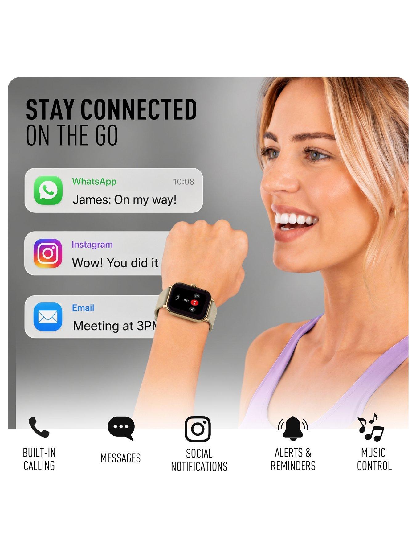 Image 4 of 7 of Reflex Active Nexus Cream Silicone Strap Smart Watch