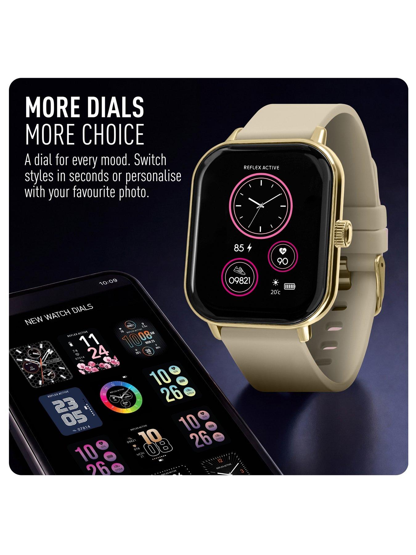 Image 5 of 7 of Reflex Active Nexus Cream Silicone Strap Smart Watch