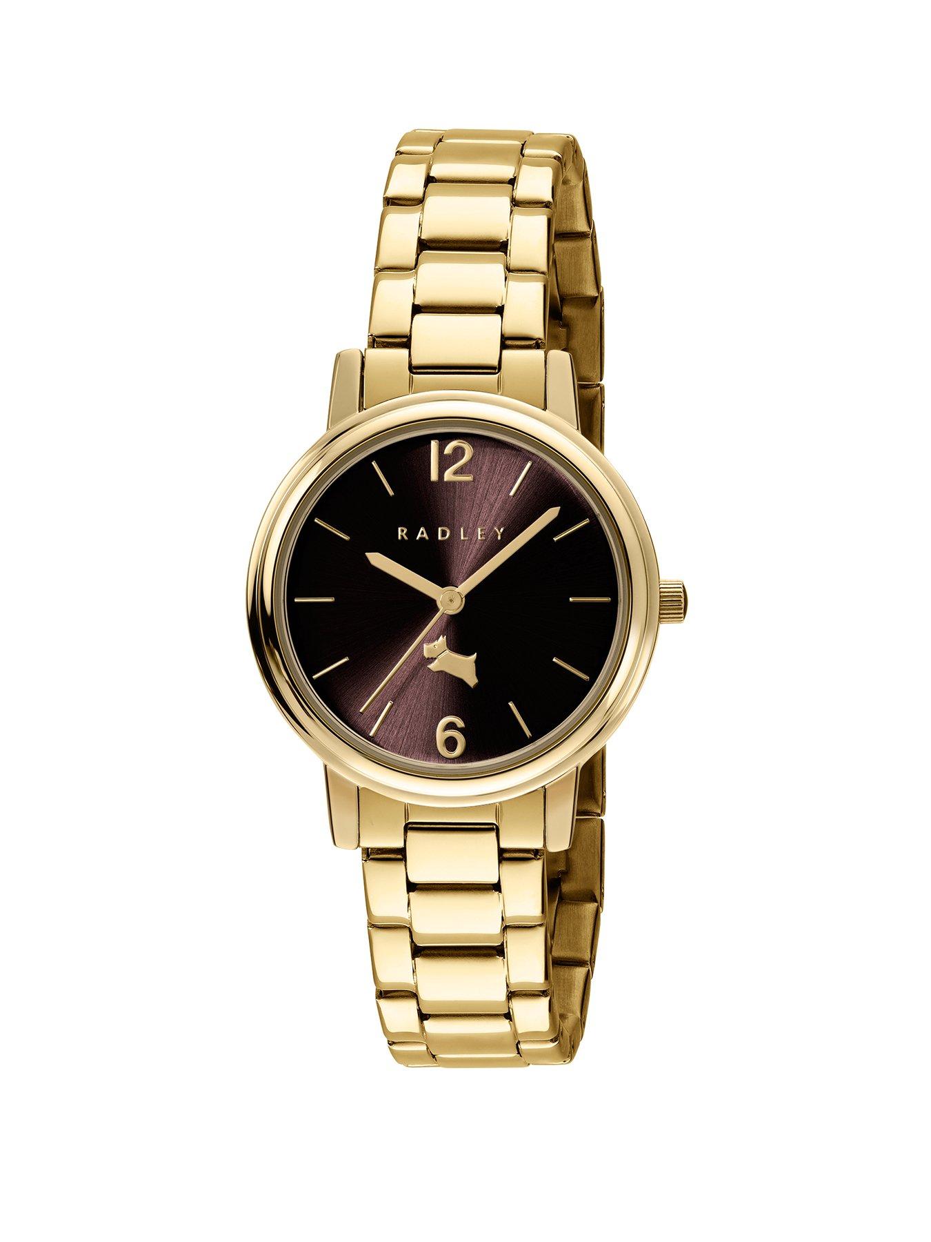 Image 1 of 4 of Radley Ladies Tokyo Gold Plated Dark Oak Dial Stainless Steel Bracelet Watch