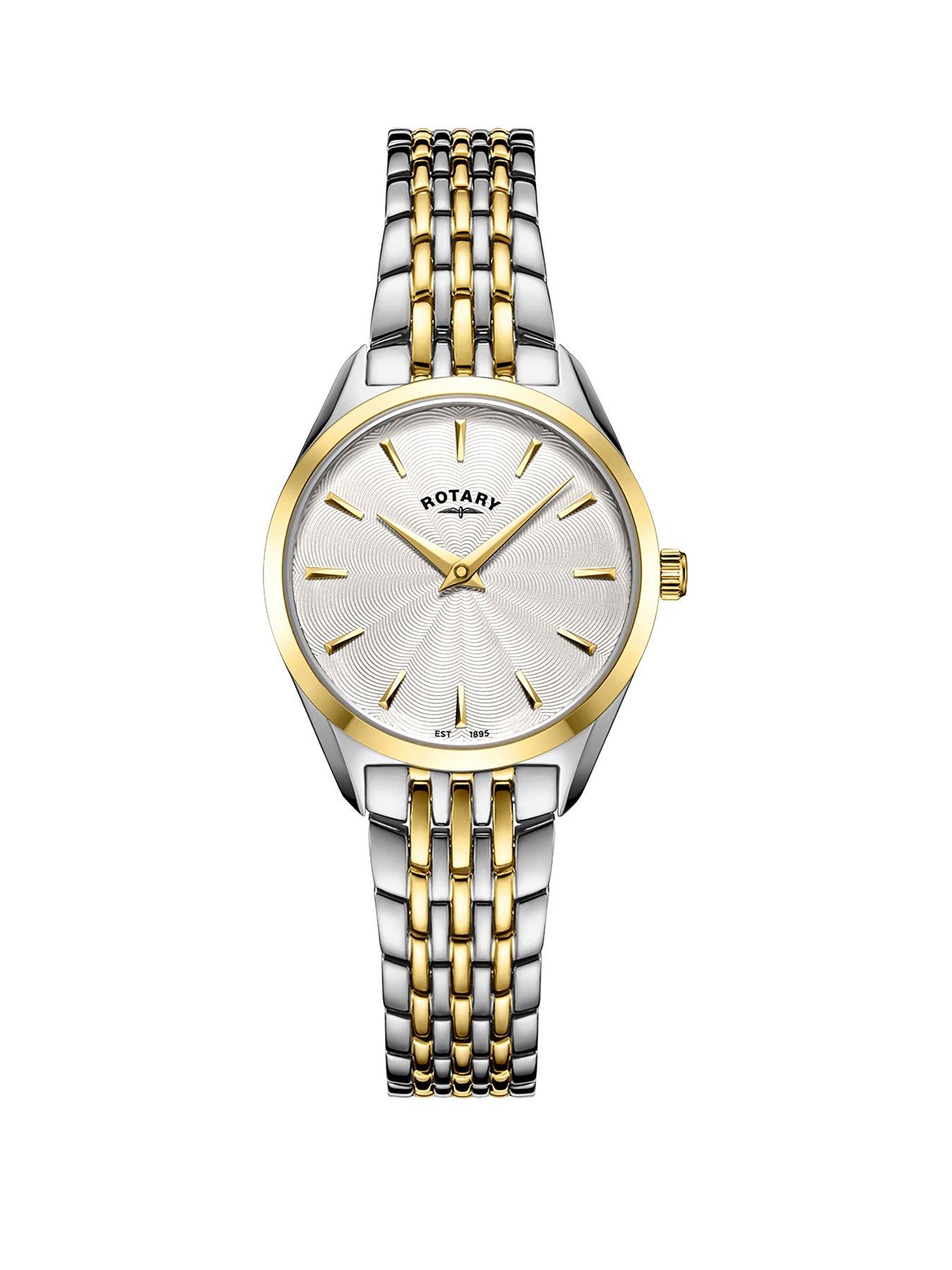 Rotary Rotary Ladies Ultra Slim SS/GP Bracelet White Dial 50m