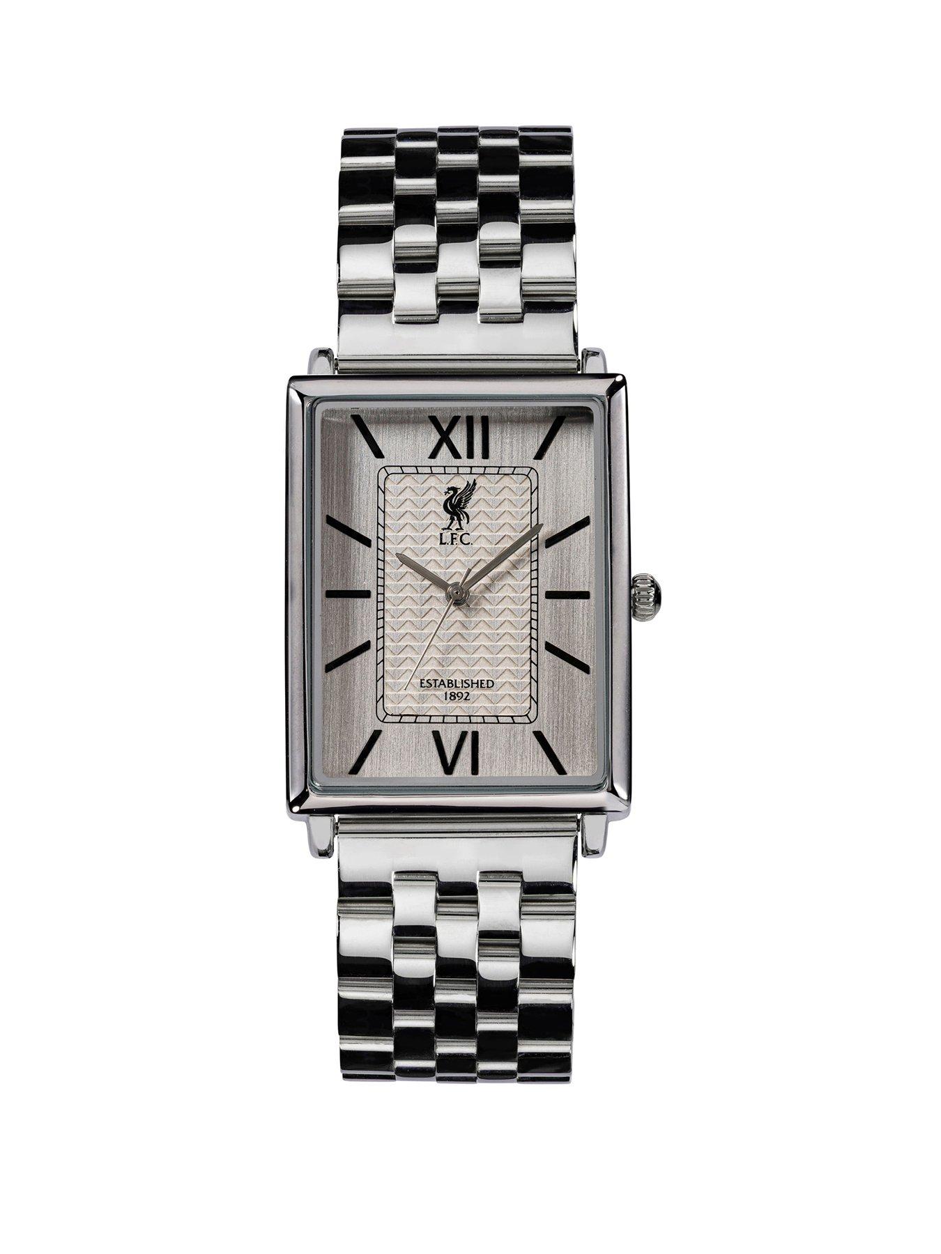 Liverpool FC Liverpool Football Club Silver Quartz Watch with Rectangle Face