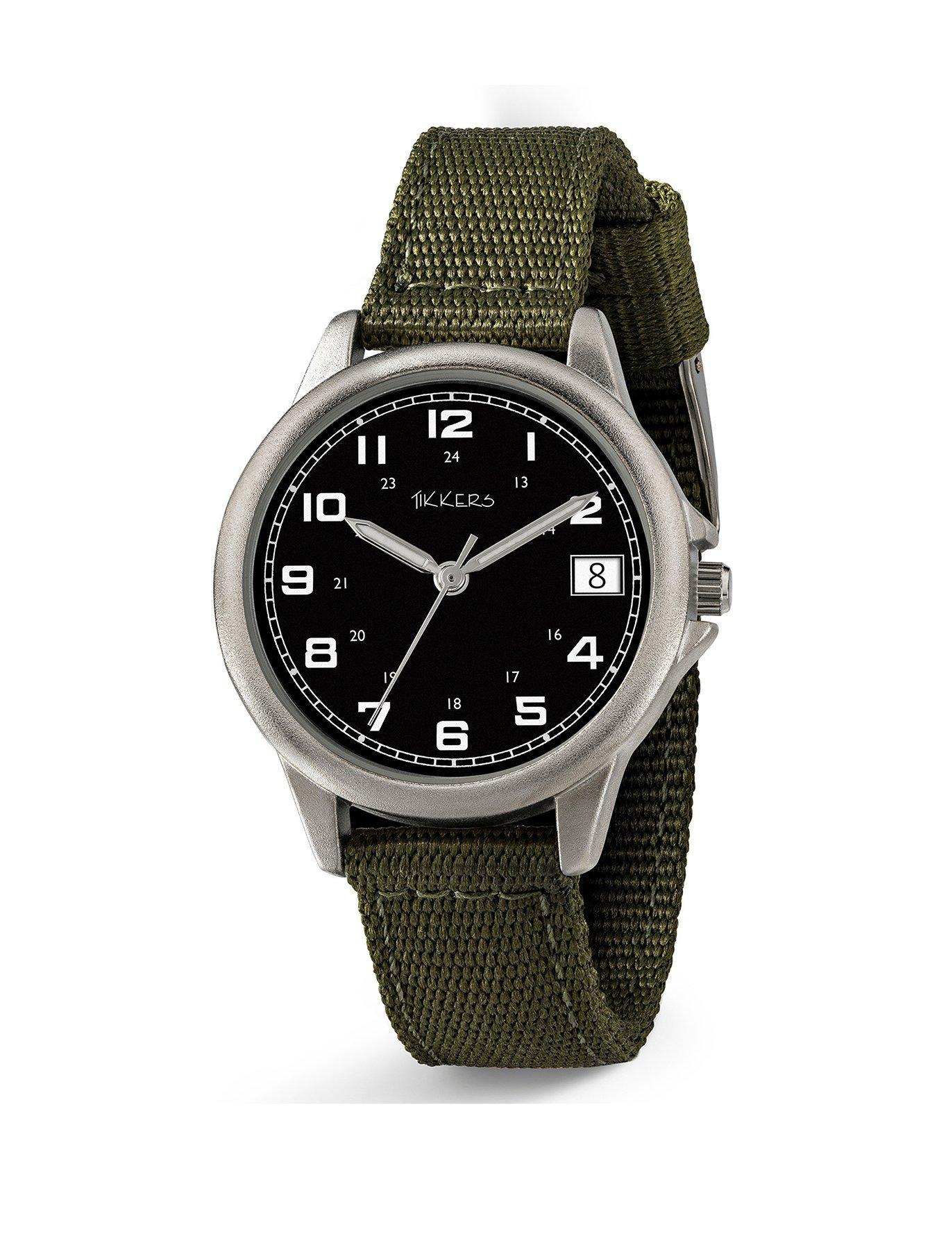Image 1 of 4 of Tikkers Green Canvas Strap Watch