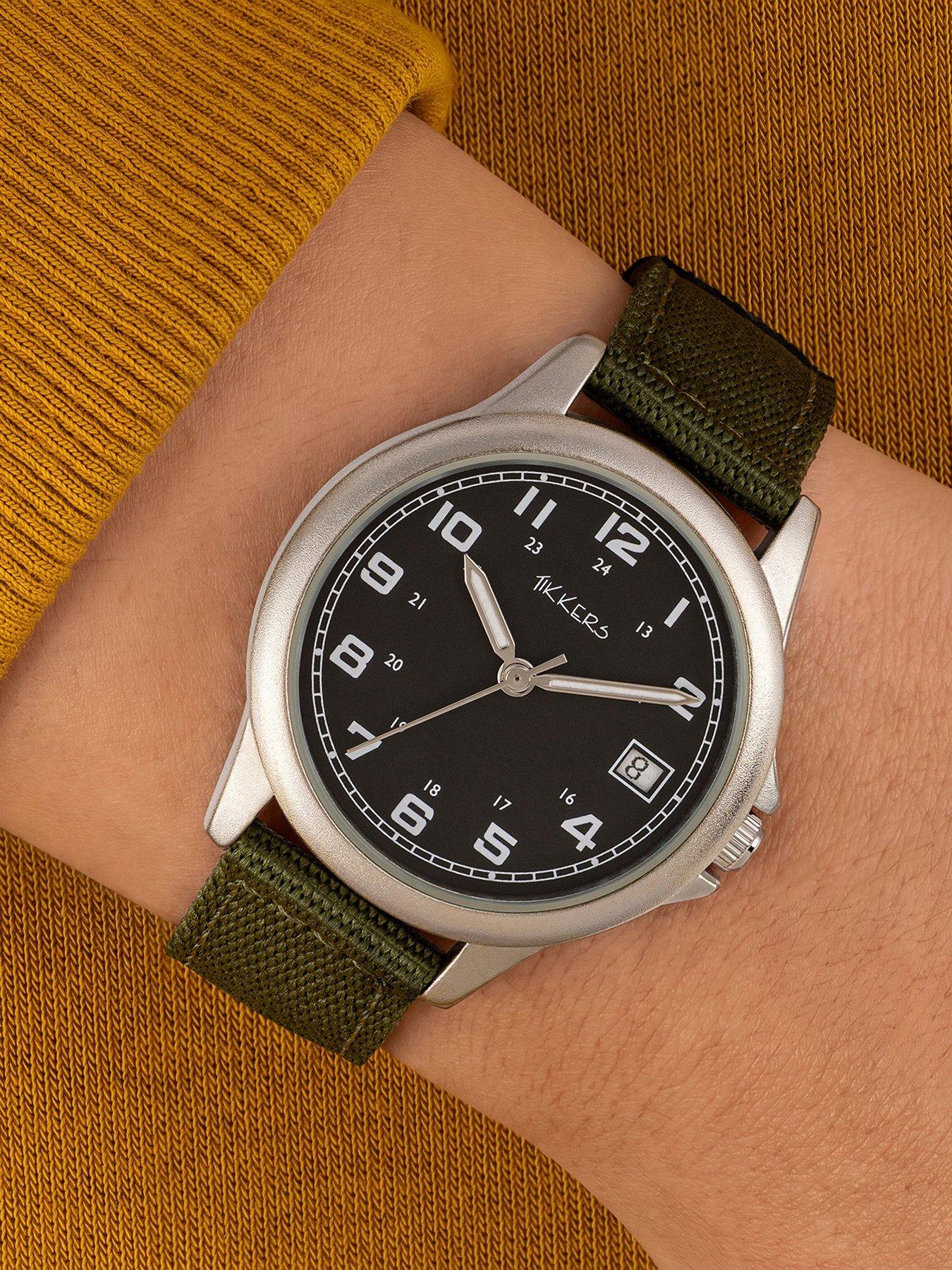 Image 2 of 4 of Tikkers Green Canvas Strap Watch